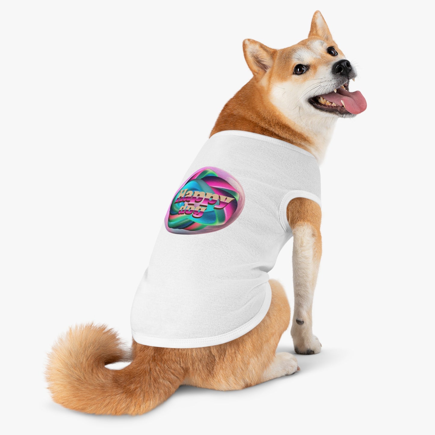 Happy Dog Pet Tank Top, Cute Dog Apparel, Dog Lover Gift, Summer Pet Clothing, Stylish Puppy Shirt
