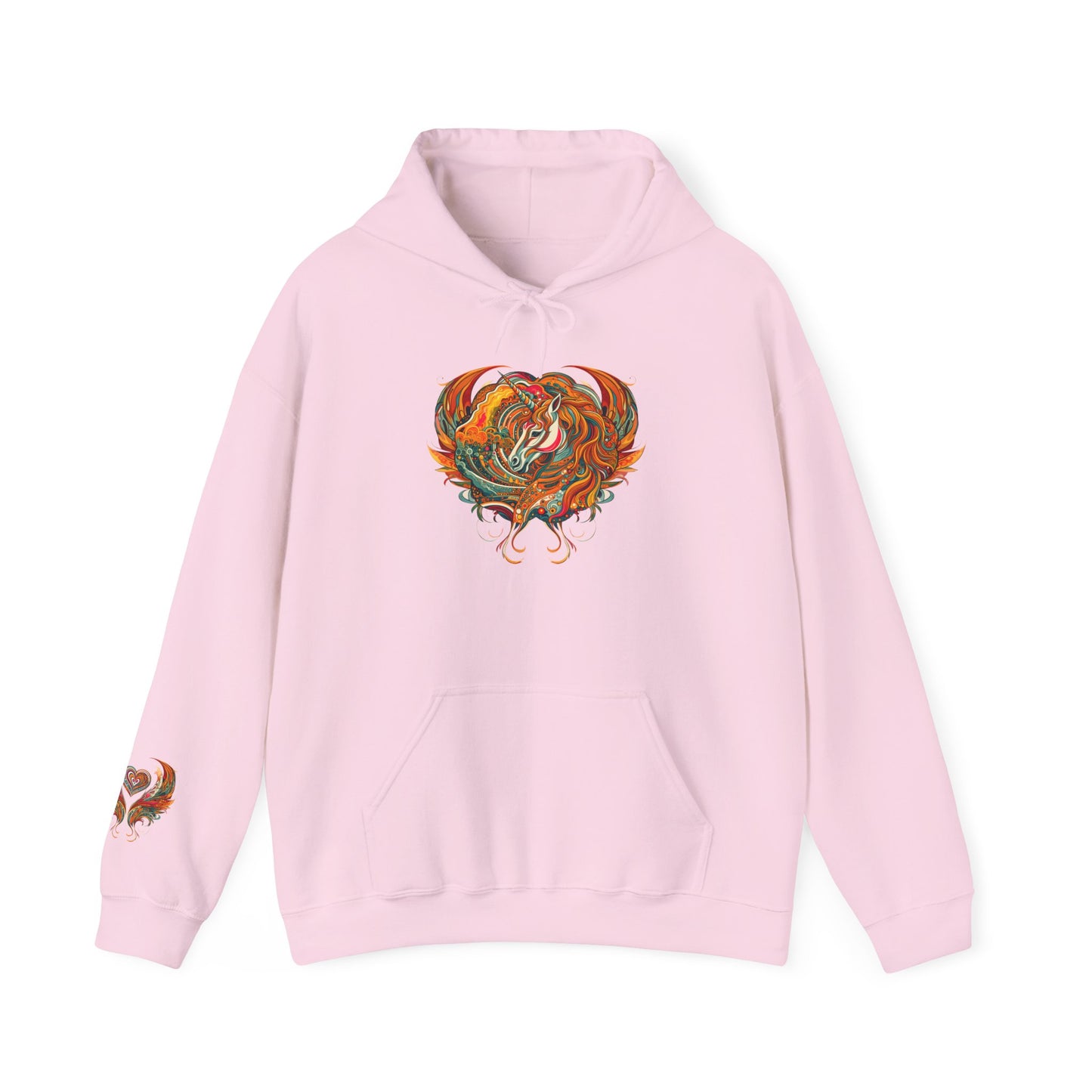 Colorful Heart Design Hooded Sweatshirt, Cozy Sweatshirt, Unisex Pullover, Gift for Him, Gift for Her, Casual Wear, Layering Essentials