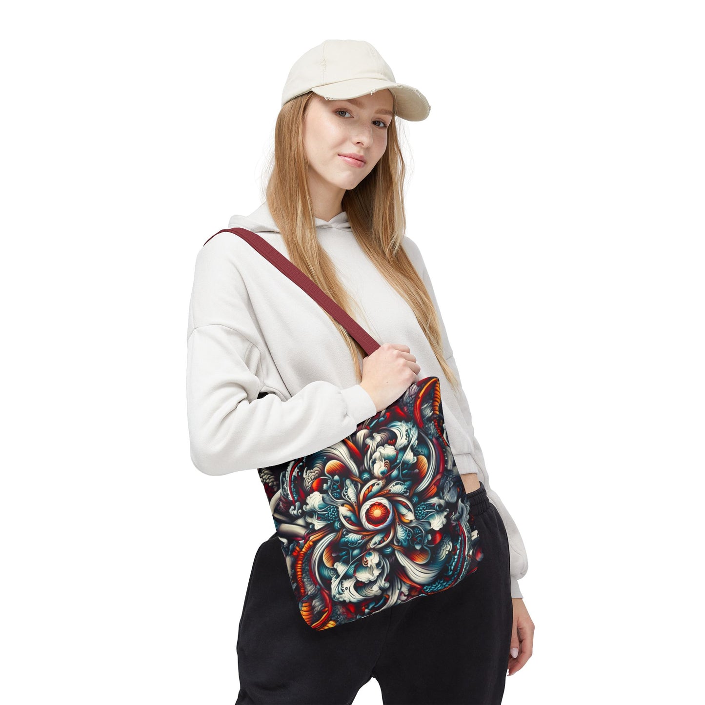 Artistic Tote Bag, Colorful Flower Design, Boho Style, Everyday Use, Eco-Friendly Gift, Travel Accessory