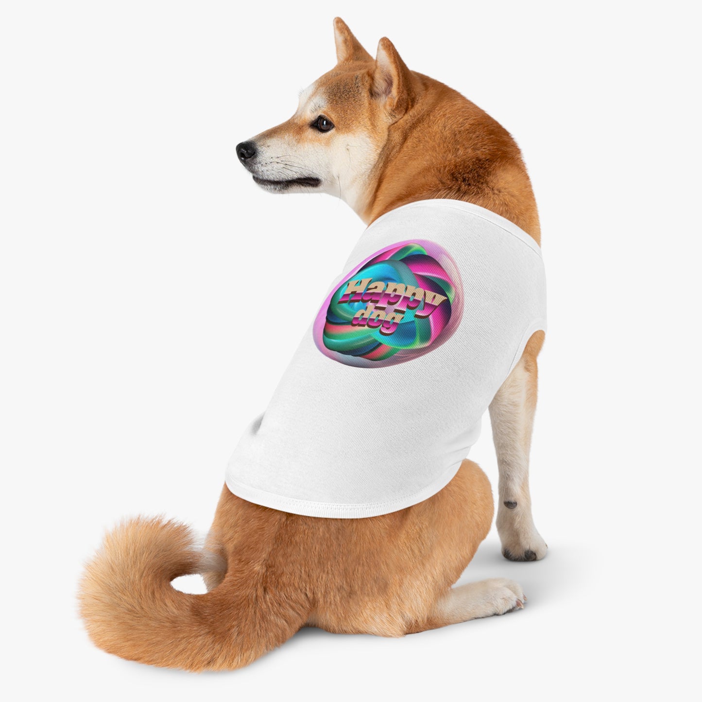 Happy Dog Pet Tank Top, Cute Dog Apparel, Dog Lover Gift, Summer Pet Clothing, Stylish Puppy Shirt