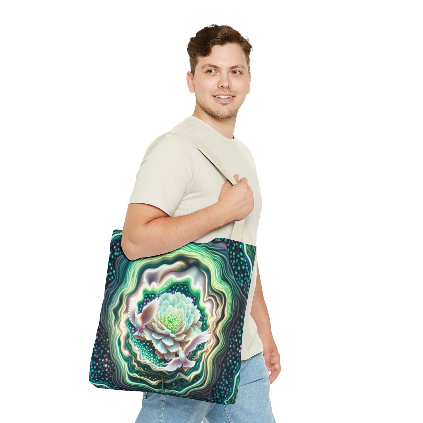 Floral Pattern Tote Bag, Eco-Friendly Shopping Bag, Art Tote, Gift for Mom, Beach Bag, Boho Flower Bag