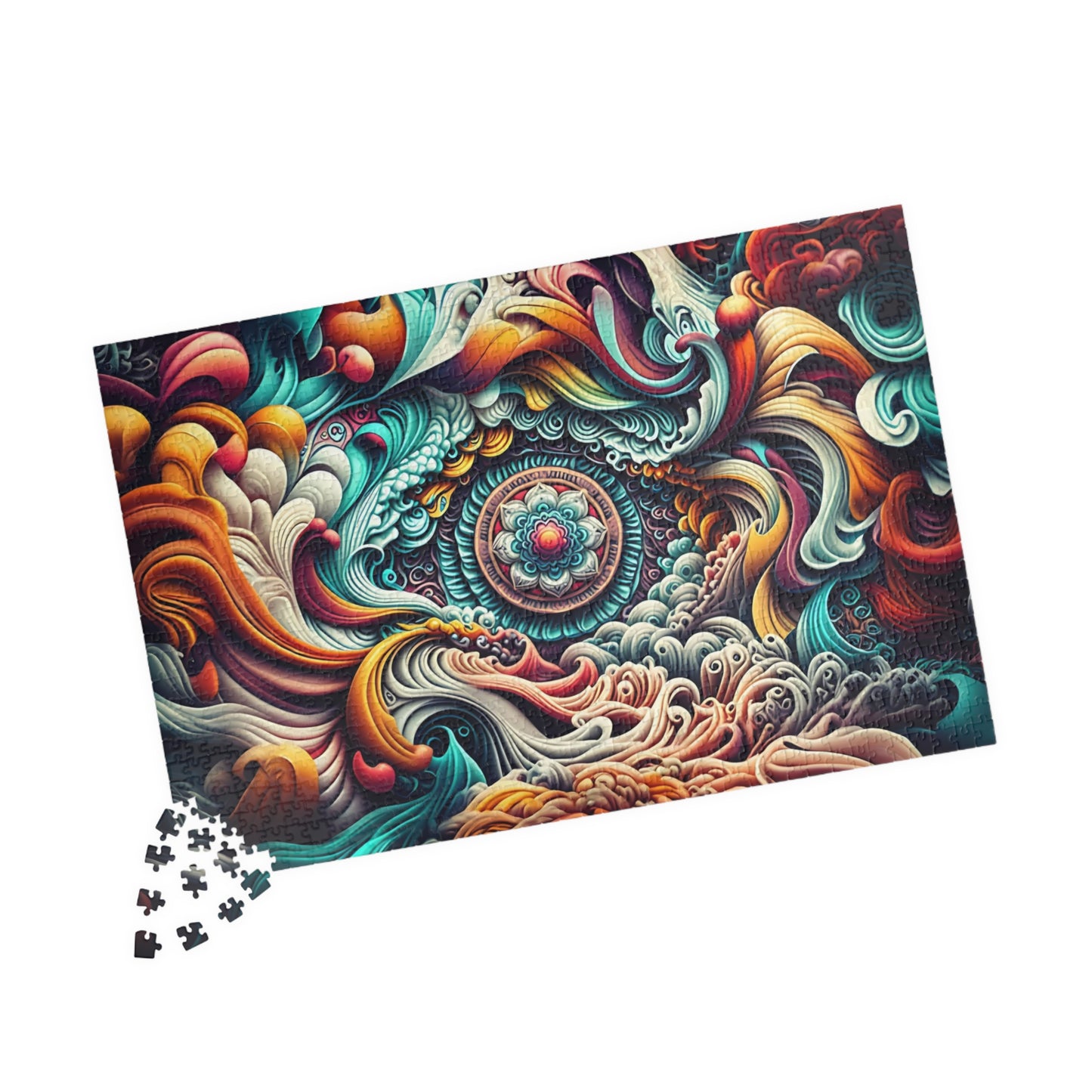 Ocean Waves Puzzle, Mandala Art Puzzle, Relaxing Home Decor, Mindful Gift, Family Activity, Puzzle for All Ages, 1014-piece Puzzle