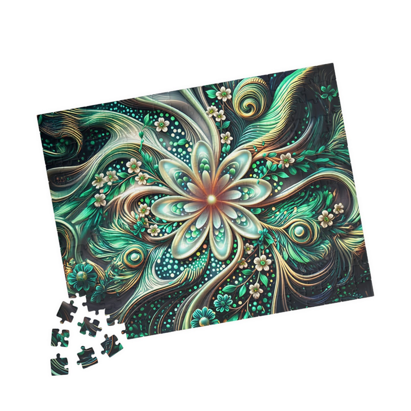 Intricate Floral Puzzle - 110, 252, 520, 1014-piece Jigsaw Challenge, Family Game Night, Perfect Gift for Crafters, Relaxing Hobby,