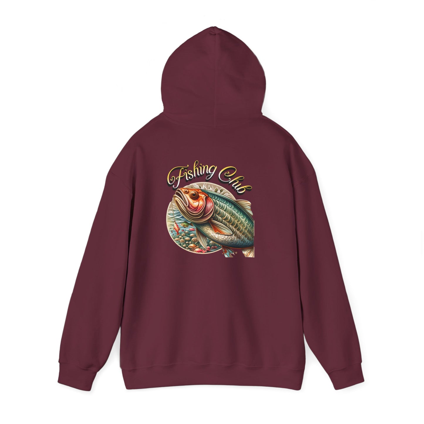 Fishing Club Hoodie, Unisex Heavy Blend Sweatshirt, Cool Fishing Gear, Outdoor Gift for Anglers, Casual Fishing Apparel