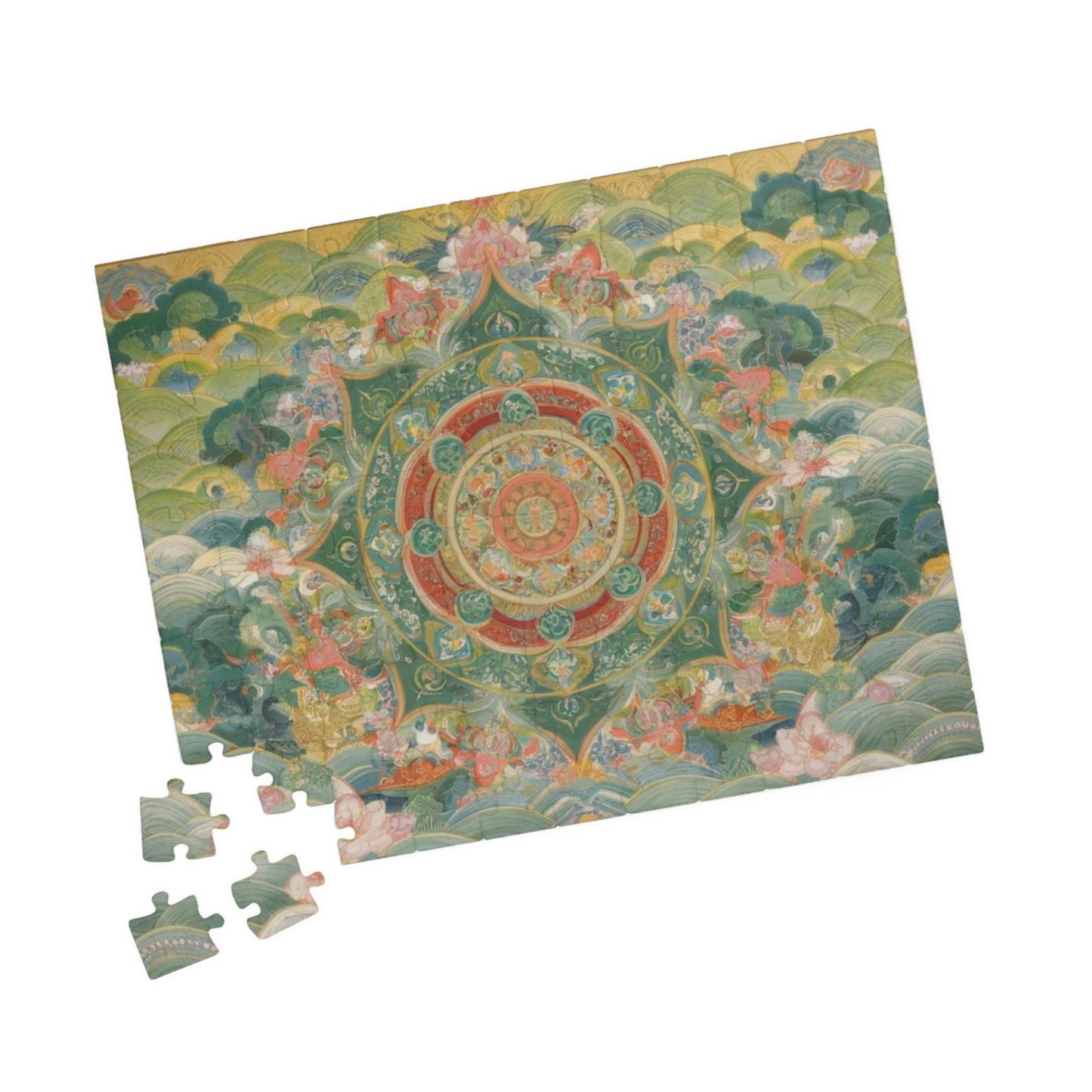Serene Mandala Puzzle - 110, 252, 520, 1014-piece, Meditation Gift, Mindfulness Activity, Unique Home Decor, Family Game Night