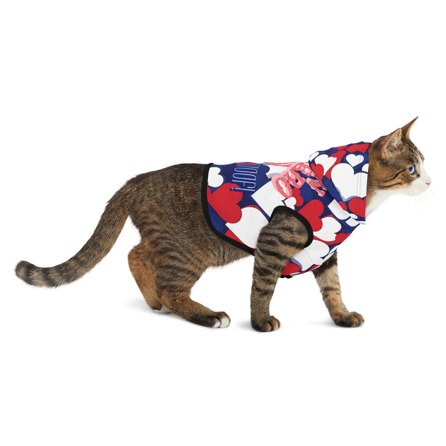 Adorable Heart Print Pet Hoodie for Dogs, Cozy Canine Apparel, Gift for Pet Lovers, Perfect for Holidays & Events, Stylish Dog Clothing