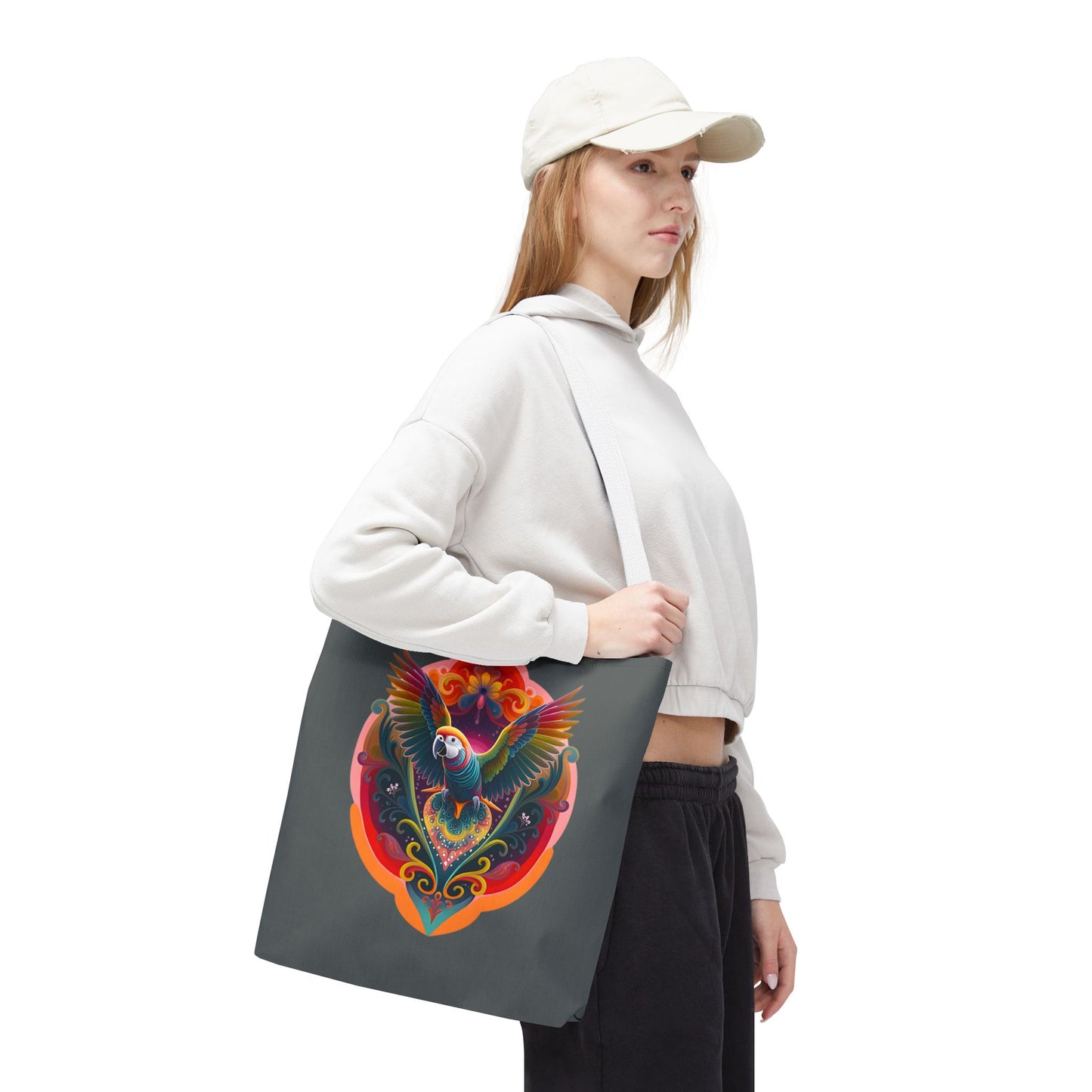 Colorful Parrot Tote Bag | Eco-Friendly Shopping Bag, Beach Tote, Art Print Bag, Gift for Bird Lovers, Fun Everyday Use