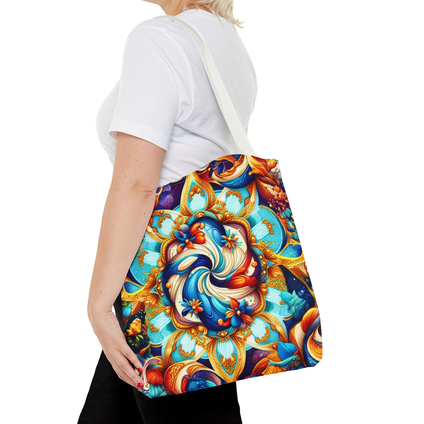 Vibrant Floral Tote Bag – Stylish Reusable Shopping Bag, Boho Beach Tote, Eco-Friendly Gift, Art-Inspired Carry-All