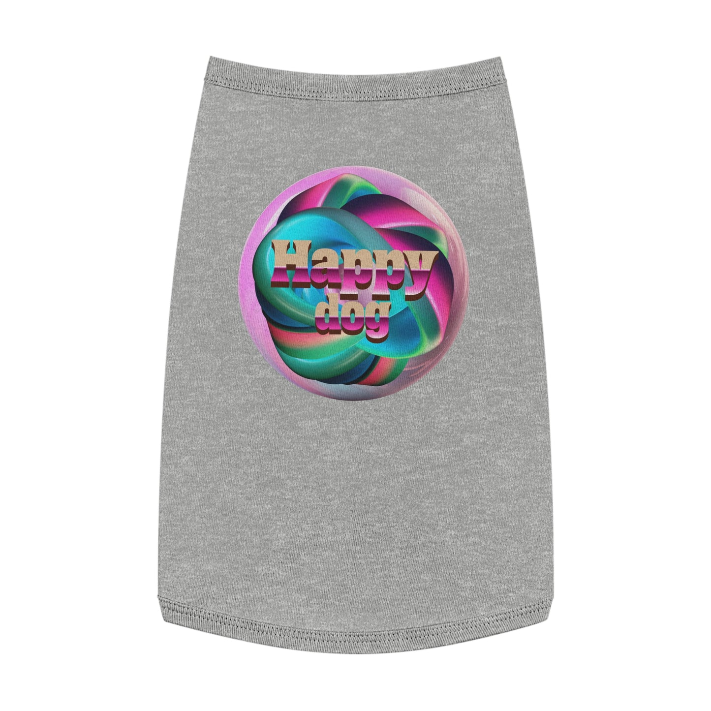 Happy Dog Pet Tank Top, Cute Dog Apparel, Dog Lover Gift, Summer Pet Clothing, Stylish Puppy Shirt