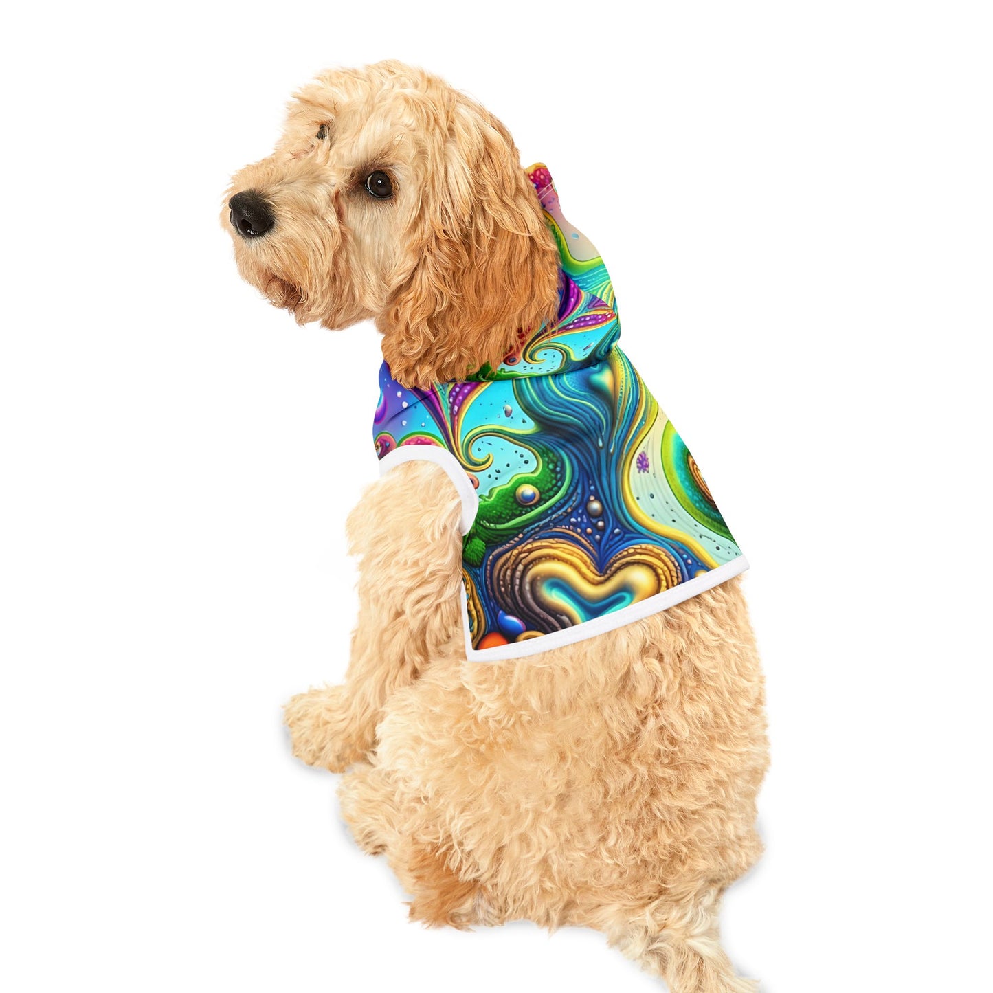 Colorful Pet Hoodie, Cozy Pet Apparel, Dog or Cat Sweater, Vibrant Pet Clothing for Holiday Gift, Unique Pet Fashion