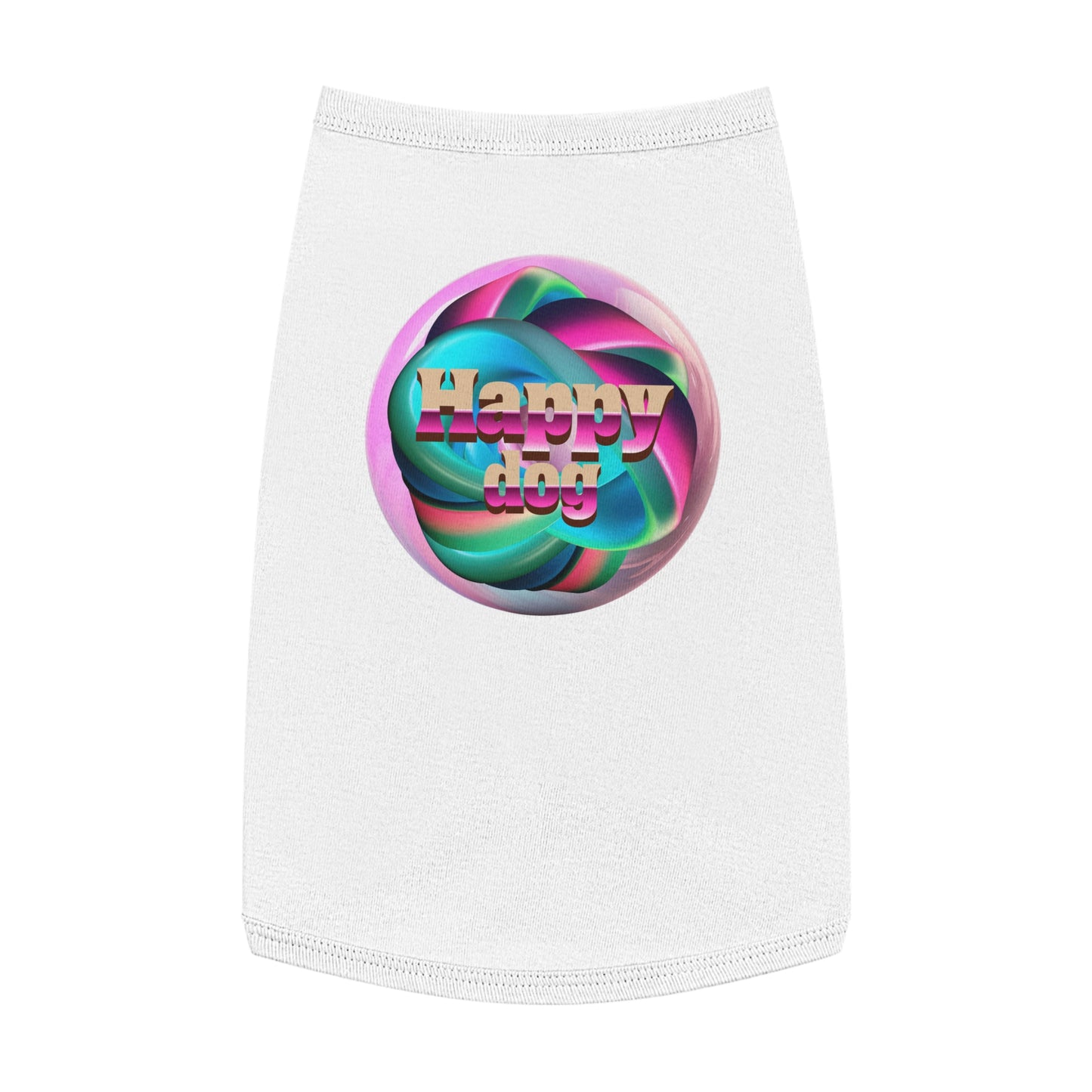 Happy Dog Pet Tank Top, Cute Dog Apparel, Dog Lover Gift, Summer Pet Clothing, Stylish Puppy Shirt