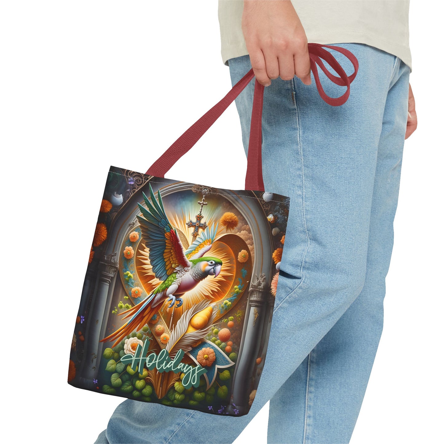 Vibrant Holiday Tote Bag - Colorful Bird Design, Perfect for Gift Giving, Eco-Friendly Shopping, Beach Days, Travel Essentials