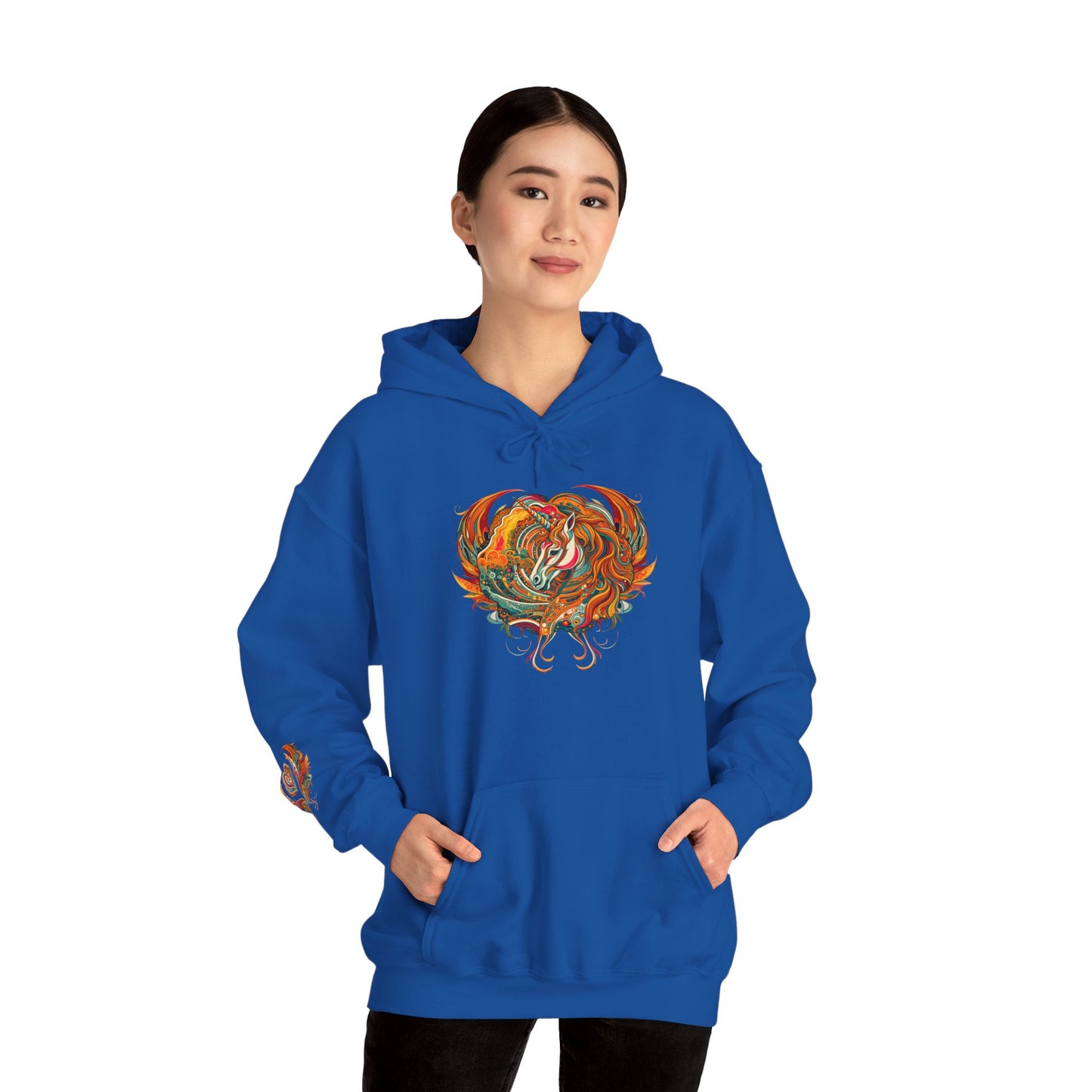 Colorful Heart Design Hooded Sweatshirt, Cozy Sweatshirt, Unisex Pullover, Gift for Him, Gift for Her, Casual Wear, Layering Essentials
