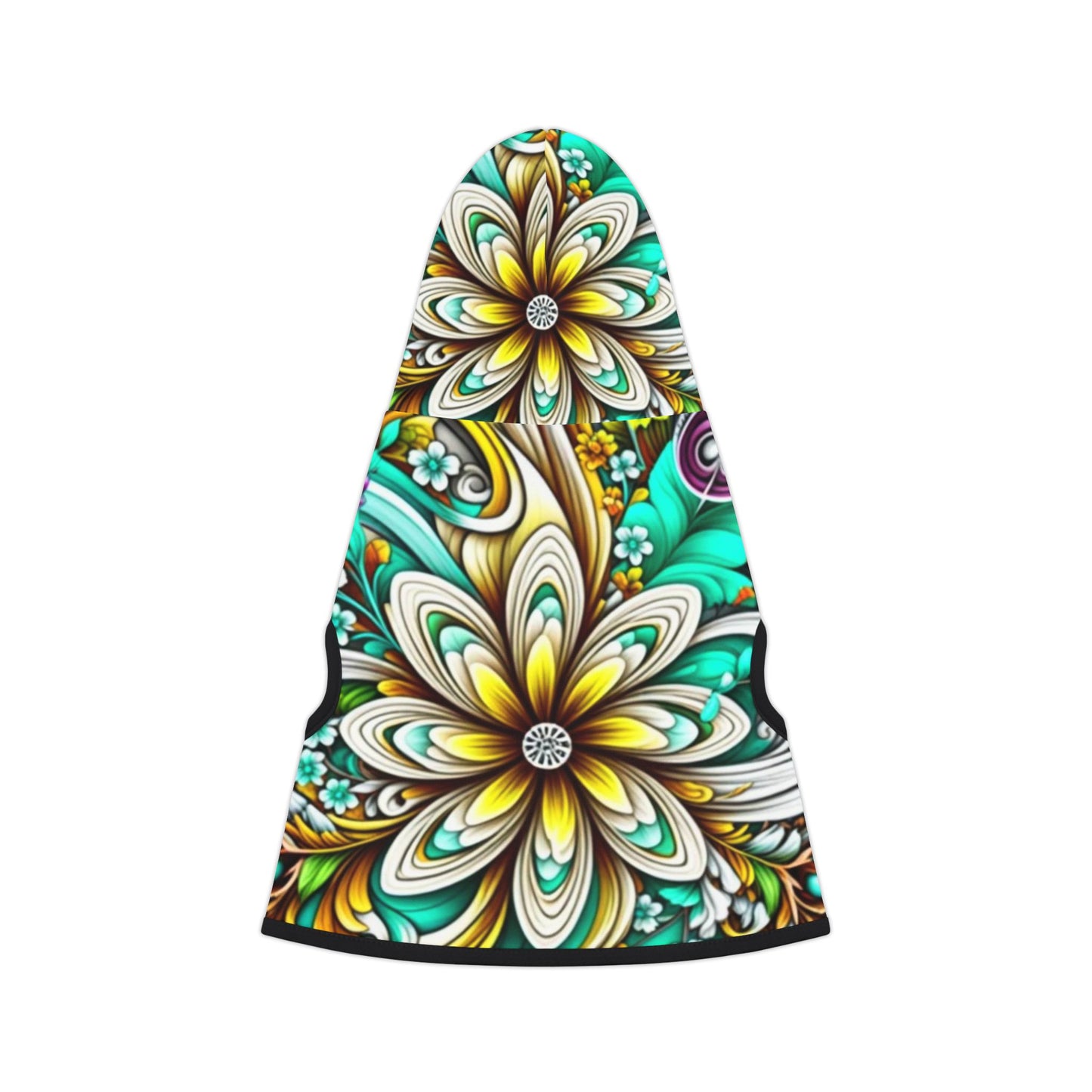 Colorful Pet Hoodie for Stylish Dogs, Dog Fashion, Pet Apparel, Floral Print, Unique Pet Gift