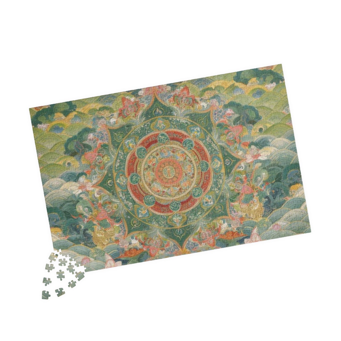 Serene Mandala Puzzle - 110, 252, 520, 1014-piece, Meditation Gift, Mindfulness Activity, Unique Home Decor, Family Game Night