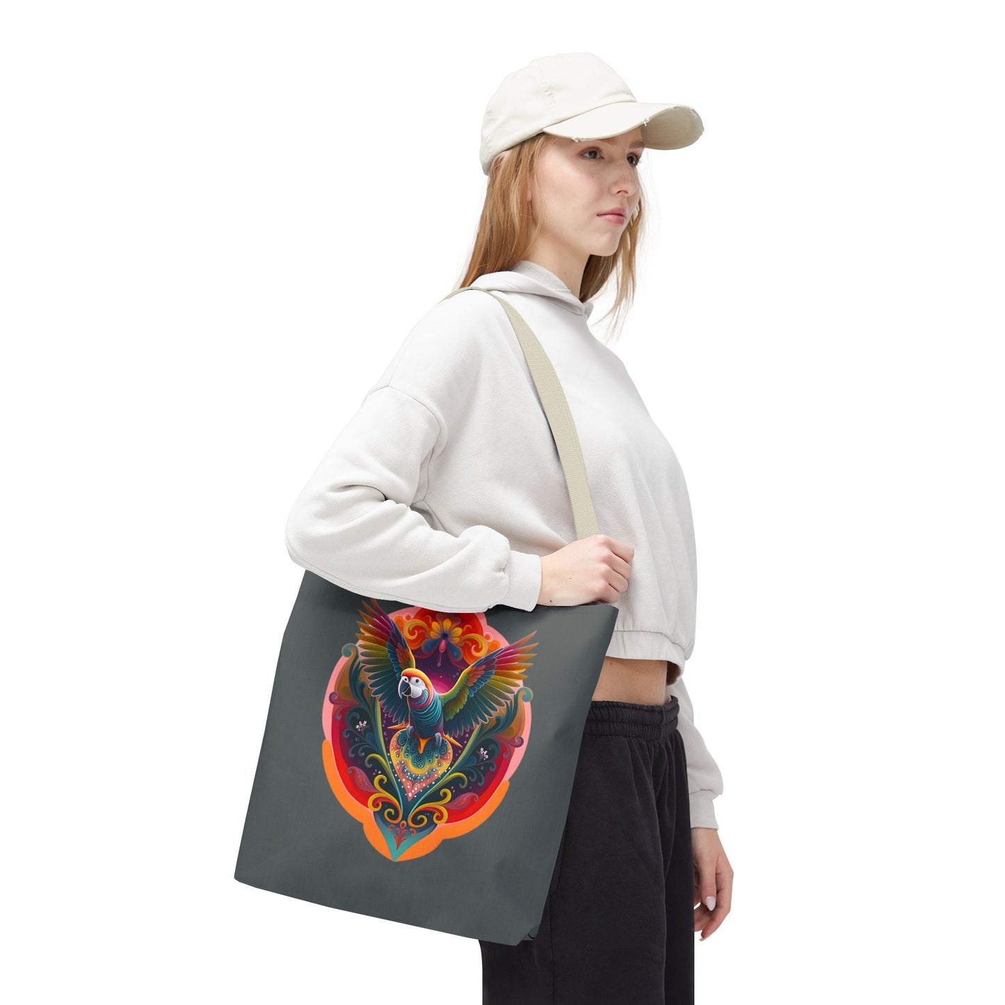 Colorful Parrot Tote Bag | Eco-Friendly Shopping Bag, Beach Tote, Art Print Bag, Gift for Bird Lovers, Fun Everyday Use