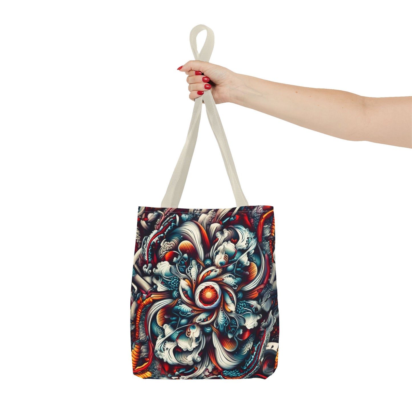 Artistic Tote Bag, Colorful Flower Design, Boho Style, Everyday Use, Eco-Friendly Gift, Travel Accessory