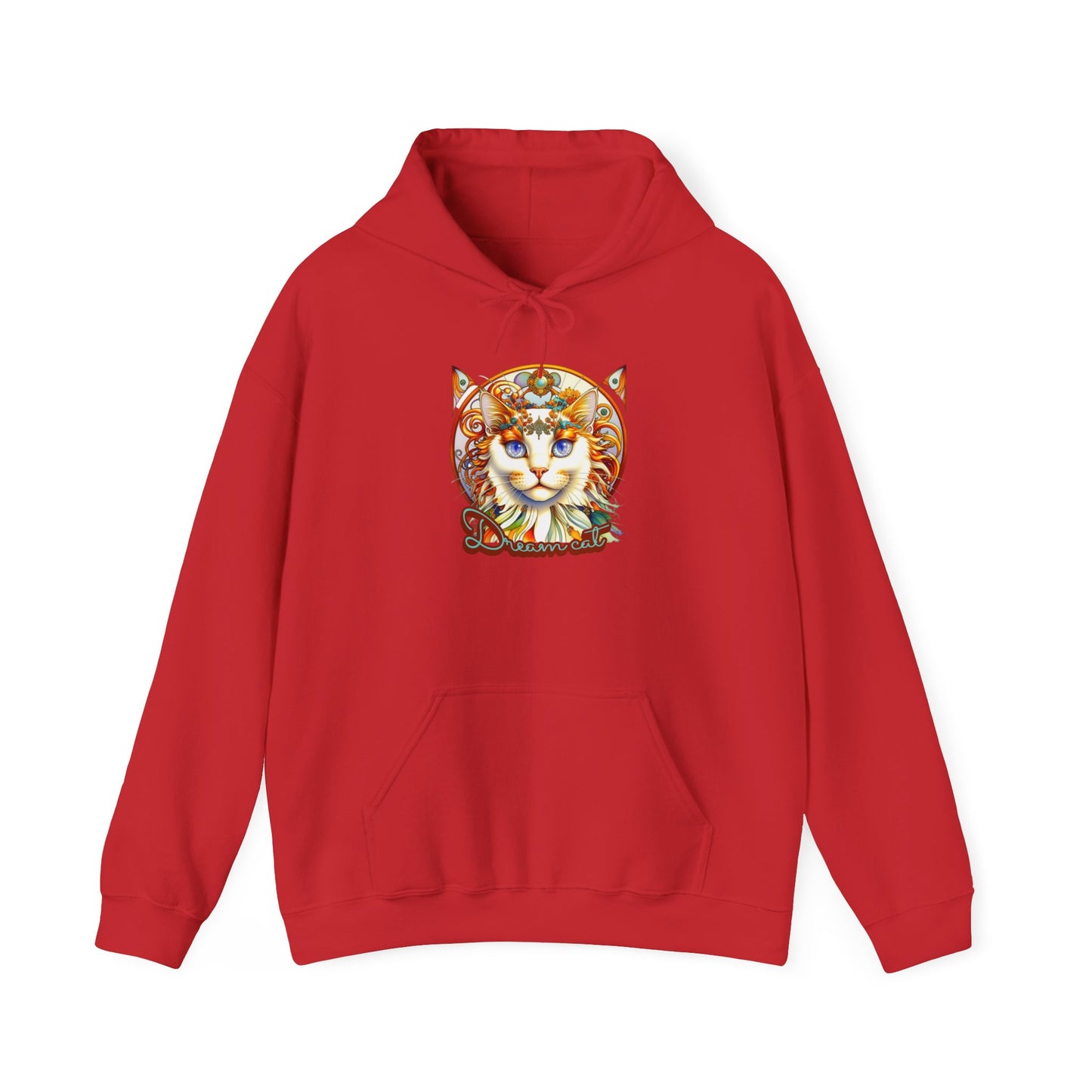 Whimsical Cat Hoodie, Cozy Animal Sweatshirt, Unique Gift for Cat Lovers, Warm Apparel for Any Occasion, Illustrated Cat Design