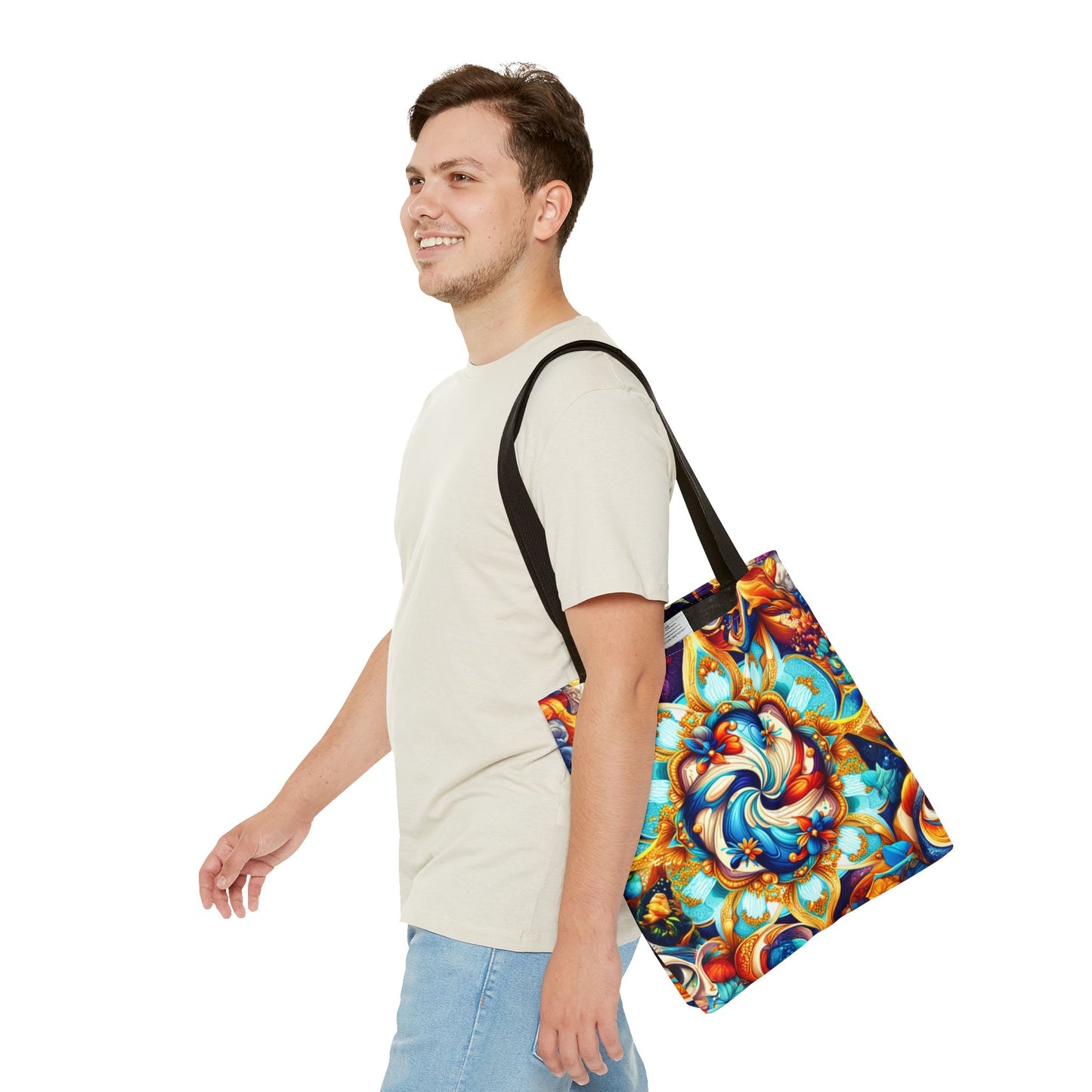 Vibrant Floral Tote Bag – Stylish Reusable Shopping Bag, Boho Beach Tote, Eco-Friendly Gift, Art-Inspired Carry-All