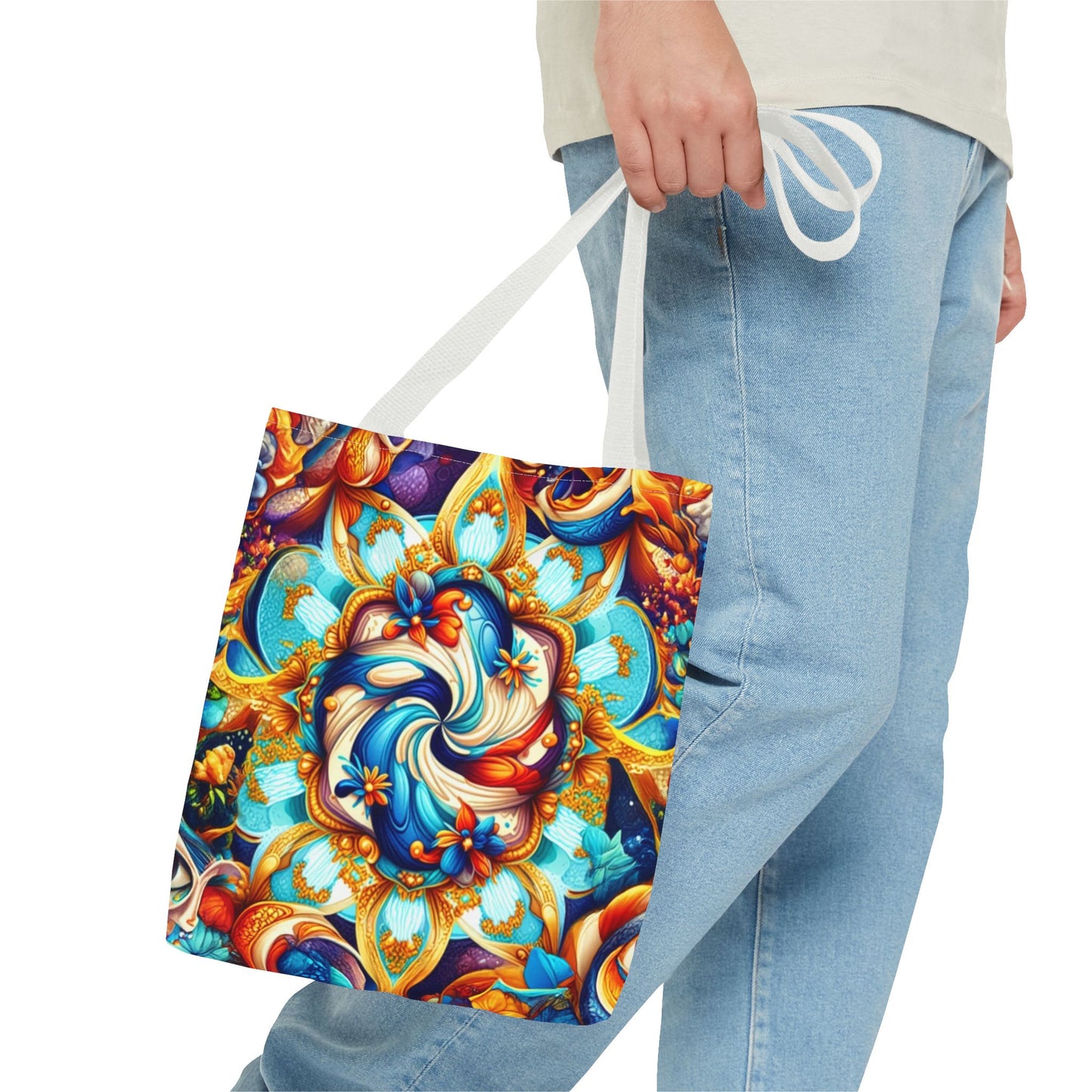 Vibrant Floral Tote Bag – Stylish Reusable Shopping Bag, Boho Beach Tote, Eco-Friendly Gift, Art-Inspired Carry-All