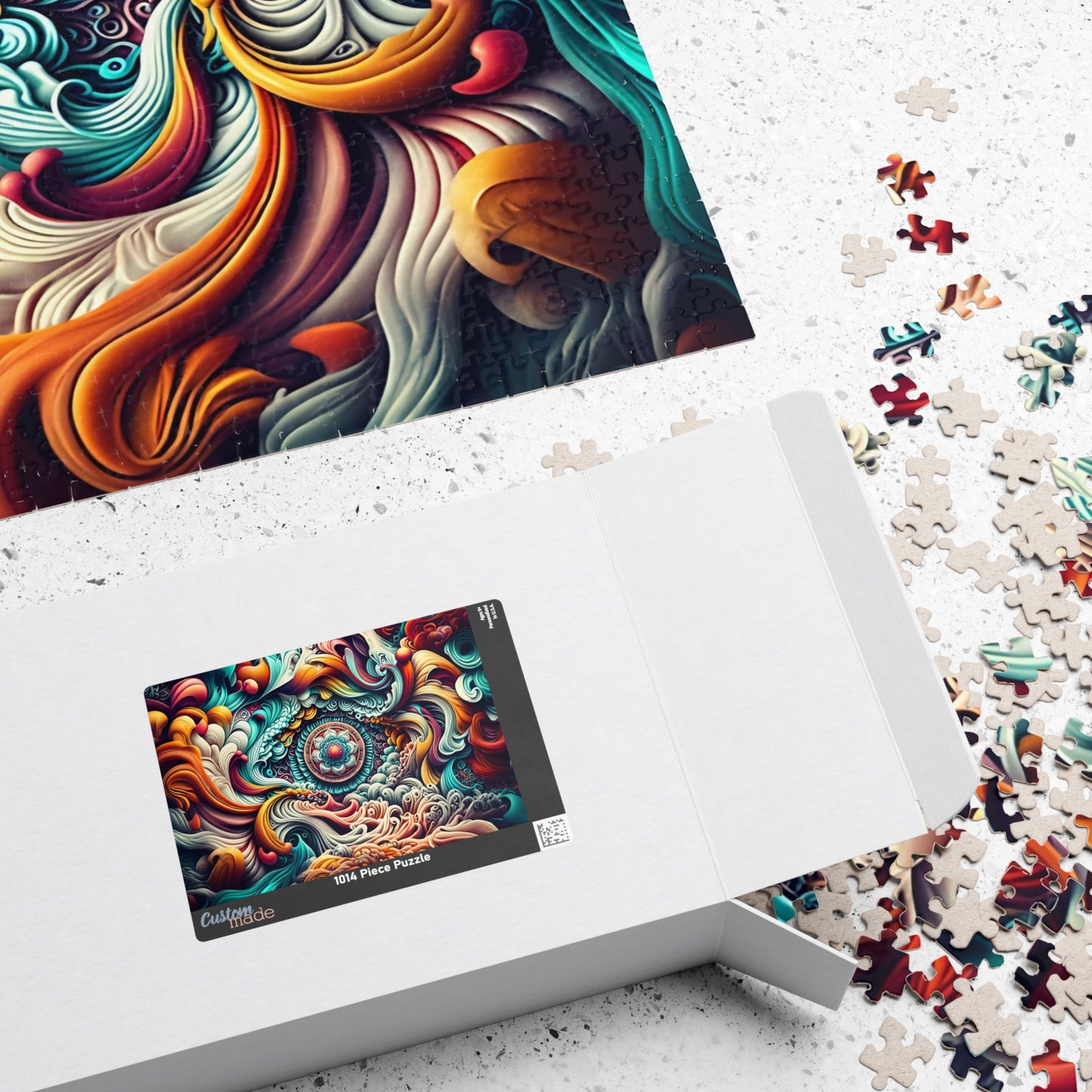 Ocean Waves Puzzle, Mandala Art Puzzle, Relaxing Home Decor, Mindful Gift, Family Activity, Puzzle for All Ages, 1014-piece Puzzle