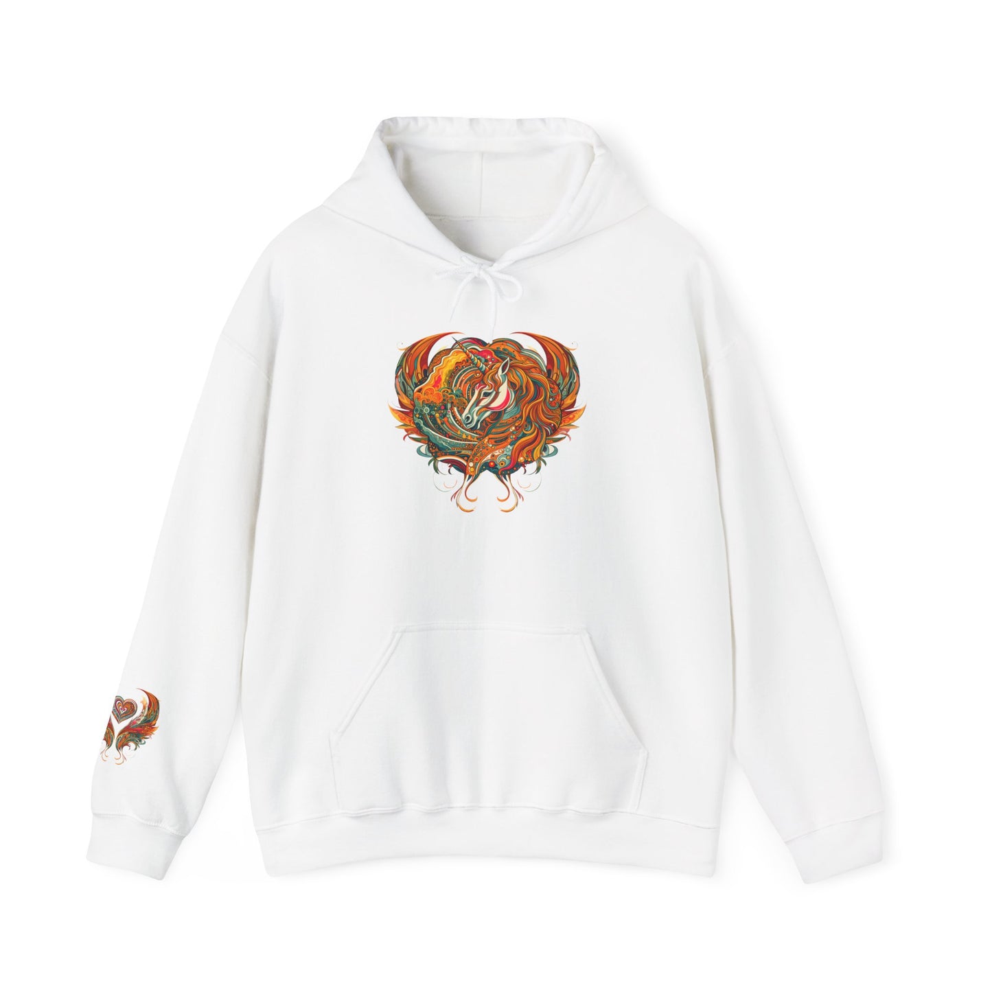 Colorful Heart Design Hooded Sweatshirt, Cozy Sweatshirt, Unisex Pullover, Gift for Him, Gift for Her, Casual Wear, Layering Essentials