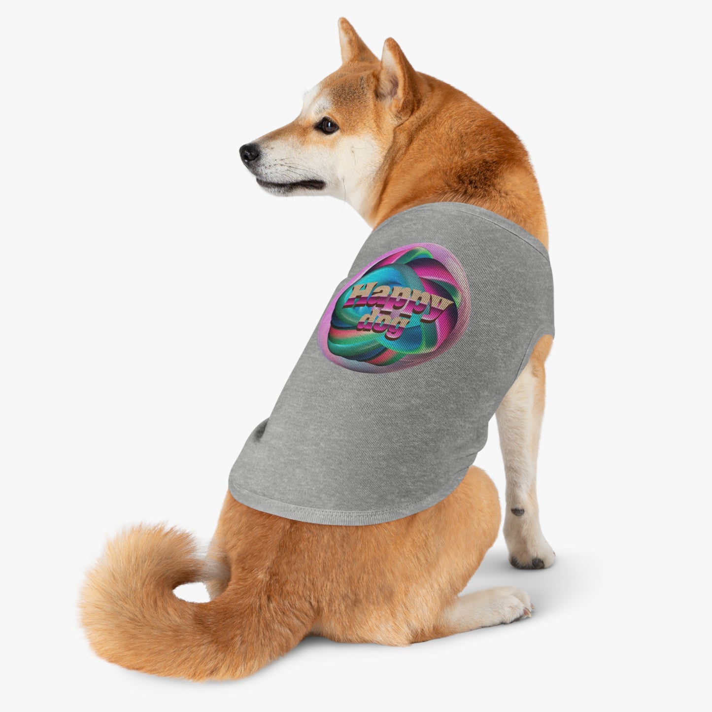 Happy Dog Pet Tank Top, Cute Dog Apparel, Dog Lover Gift, Summer Pet Clothing, Stylish Puppy Shirt