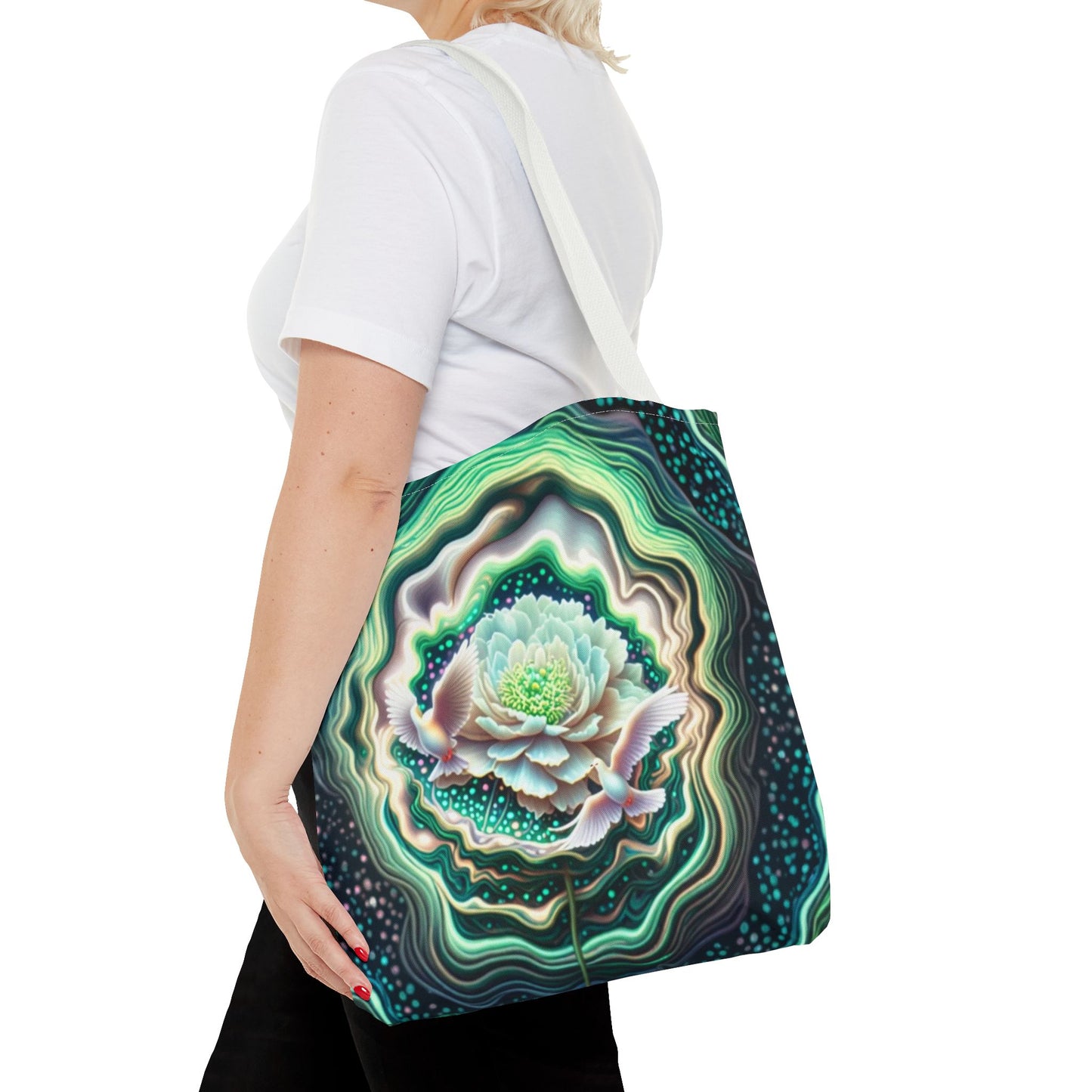 Floral Pattern Tote Bag, Eco-Friendly Shopping Bag, Art Tote, Gift for Mom, Beach Bag, Boho Flower Bag