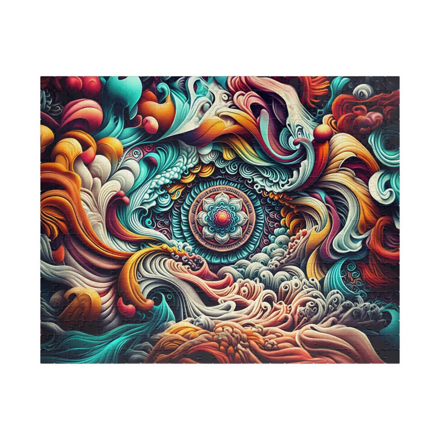 Ocean Waves Puzzle, Mandala Art Puzzle, Relaxing Home Decor, Mindful Gift, Family Activity, Puzzle for All Ages, 1014-piece Puzzle