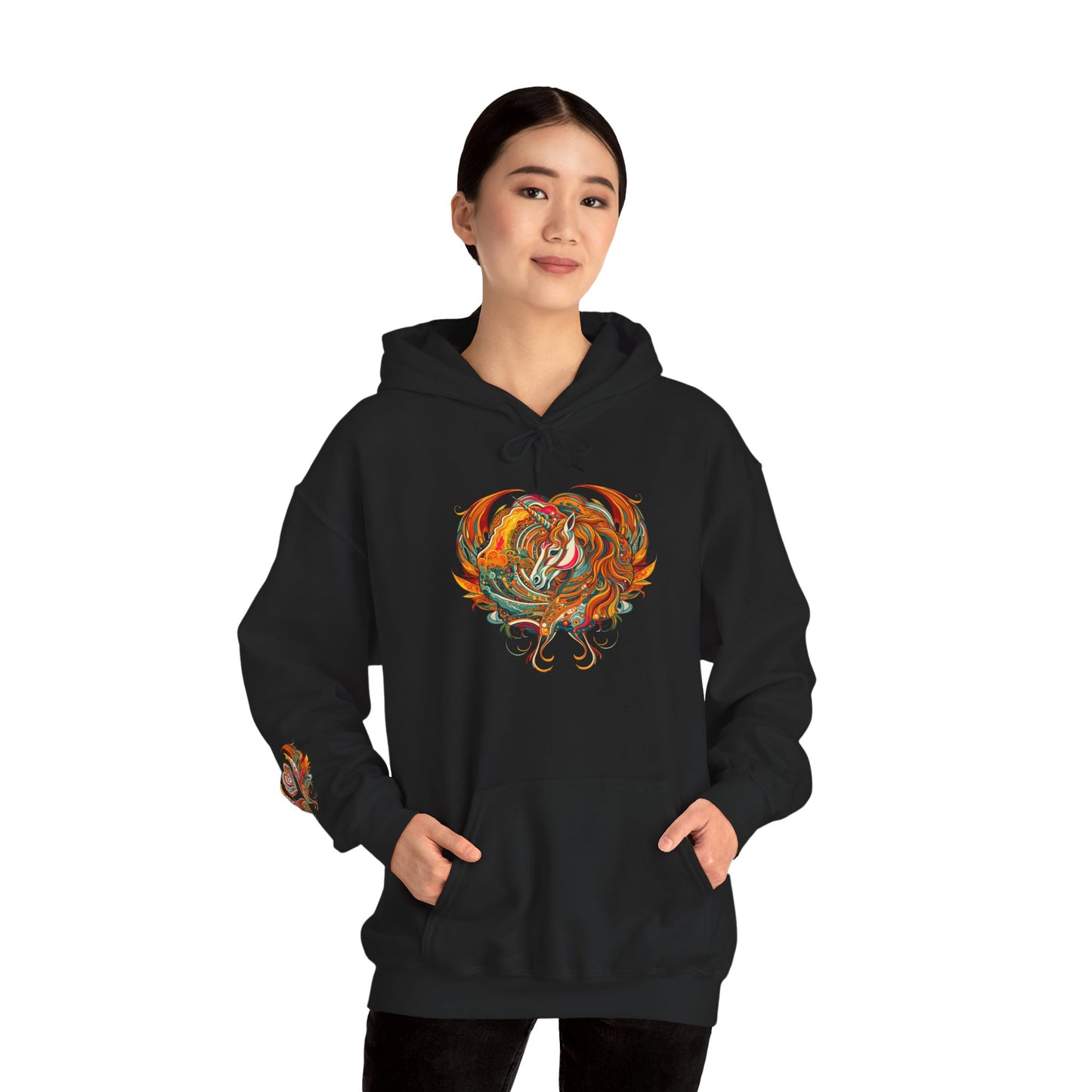 Colorful Heart Design Hooded Sweatshirt, Cozy Sweatshirt, Unisex Pullover, Gift for Him, Gift for Her, Casual Wear, Layering Essentials