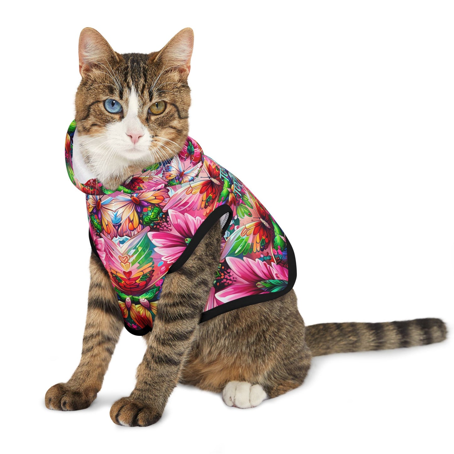 Vibrant Floral Pet Hoodie - Too Cute to Handle, Dog Apparel, Stylish Pet Clothing, Warm Hoodie for Pets, Unique Dog Gifts