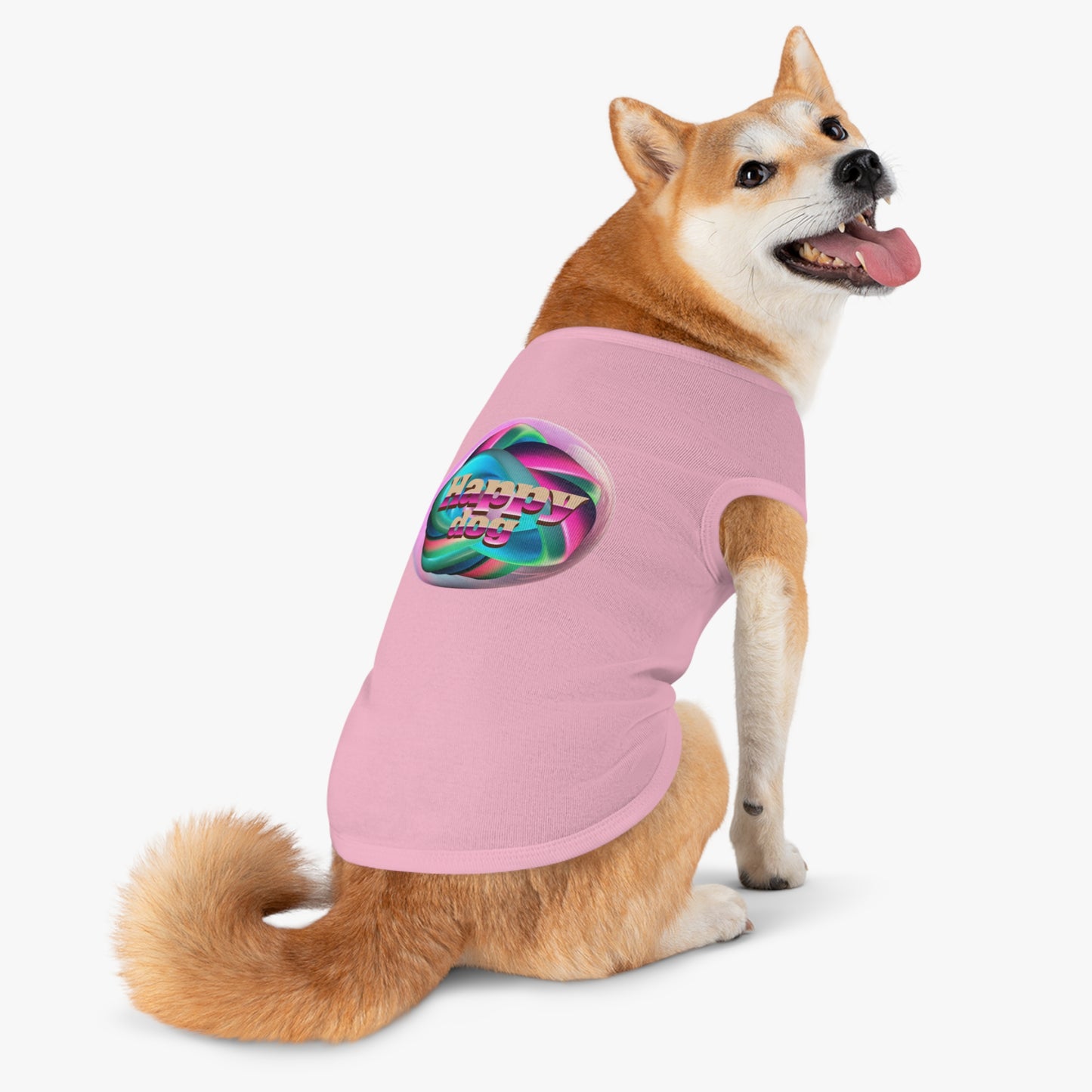 Happy Dog Pet Tank Top, Cute Dog Apparel, Dog Lover Gift, Summer Pet Clothing, Stylish Puppy Shirt