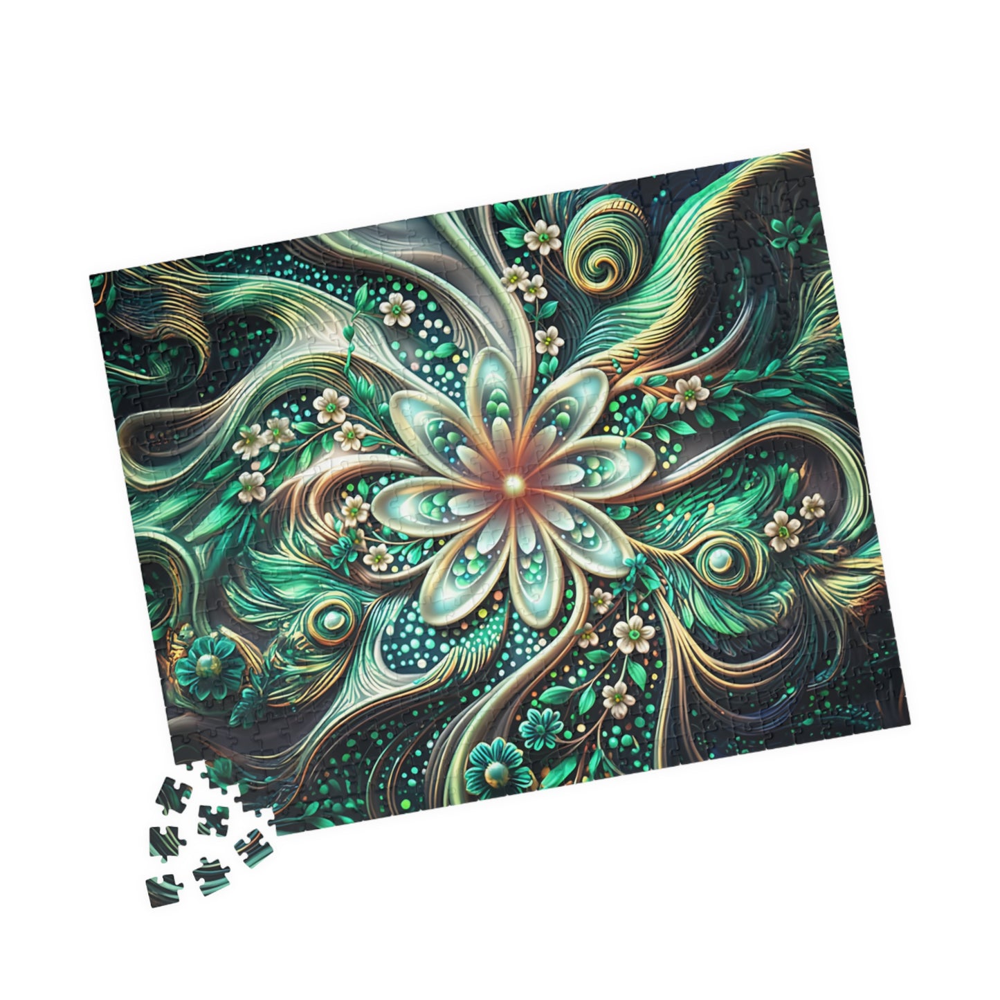 Intricate Floral Puzzle - 110, 252, 520, 1014-piece Jigsaw Challenge, Family Game Night, Perfect Gift for Crafters, Relaxing Hobby,