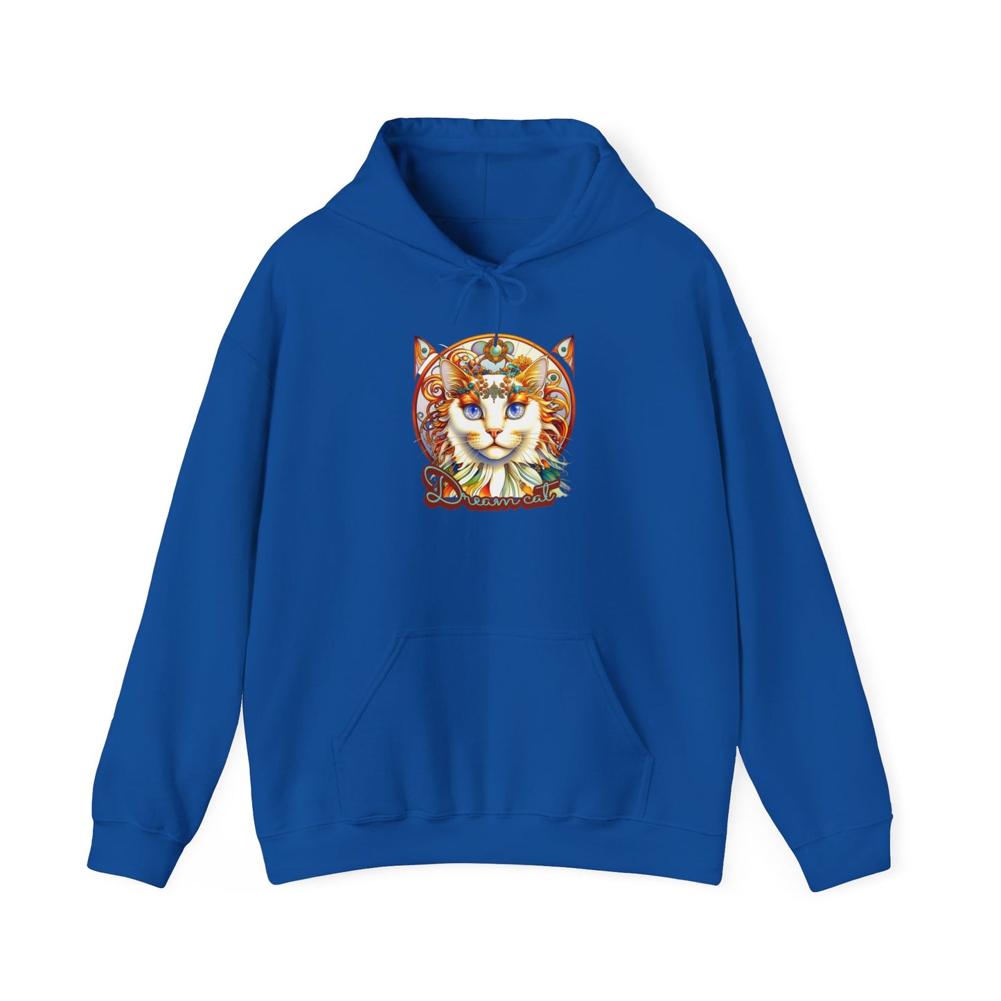 Whimsical Cat Hoodie, Cozy Animal Sweatshirt, Unique Gift for Cat Lovers, Warm Apparel for Any Occasion, Illustrated Cat Design