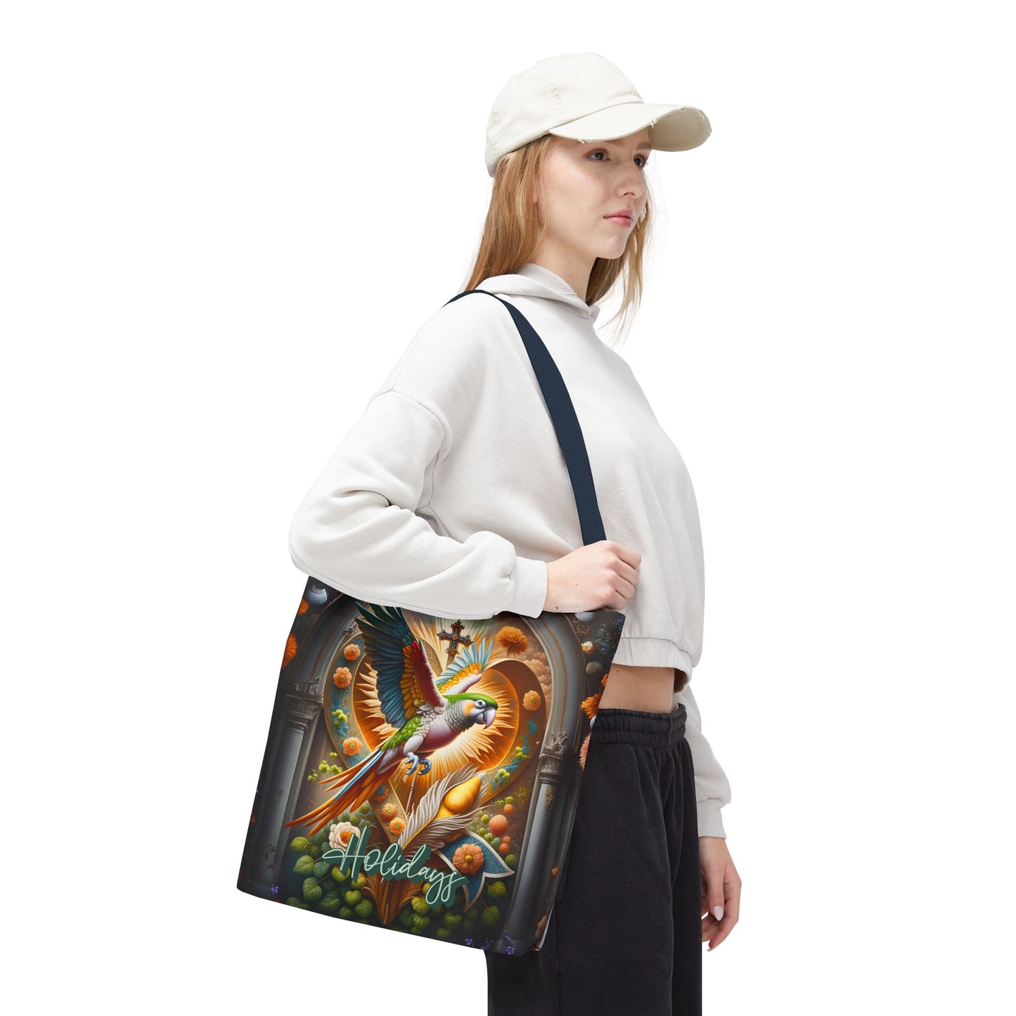 Vibrant Holiday Tote Bag, Eco-Friendly Shopping Bag, Bird Design Tote, Gift for Nature Lovers, Everyday Carryall, Travel Accessory