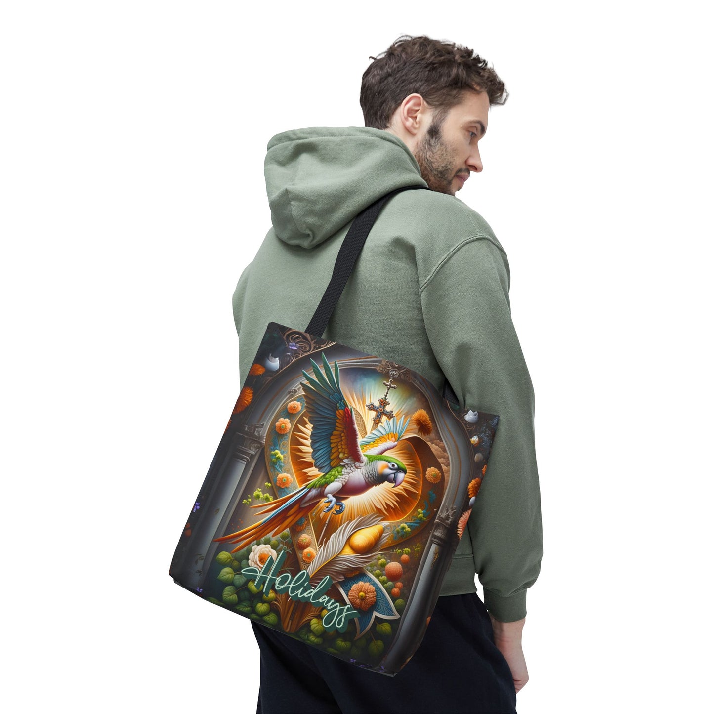 Vibrant Parrot Tote Bag, Eco-Friendly Shopping Bag, Tropical Beach Bag, Gift for Bird Lovers, Holidays Tote