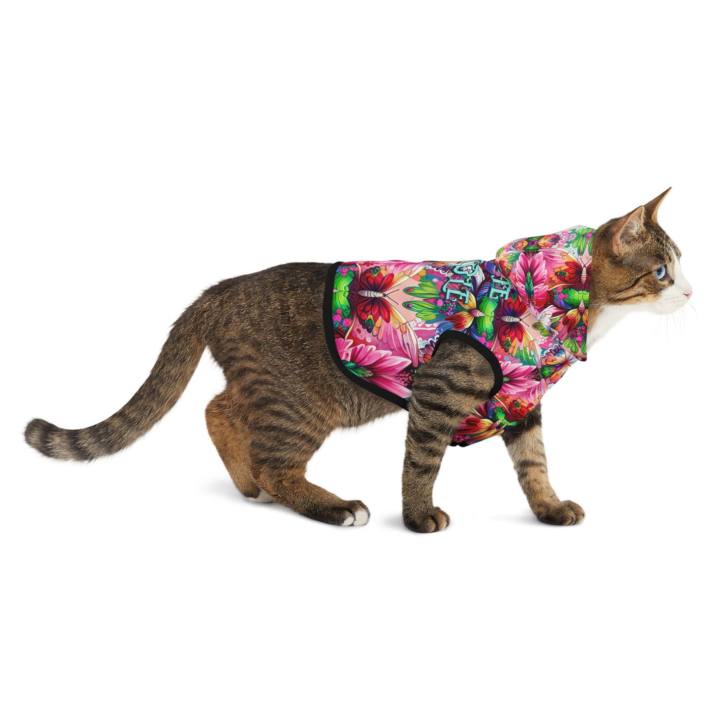 Vibrant Floral Pet Hoodie - Too Cute to Handle, Dog Apparel, Stylish Pet Clothing, Warm Hoodie for Pets, Unique Dog Gifts