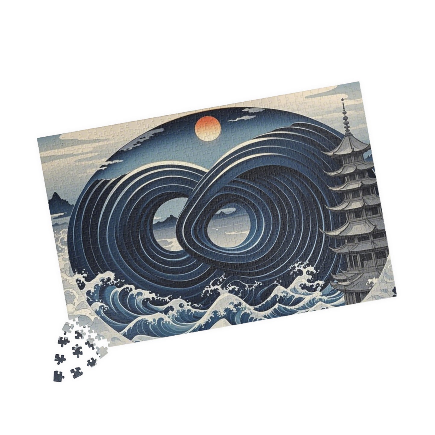 Puzzle - Japanese Wave Motif and Infinity