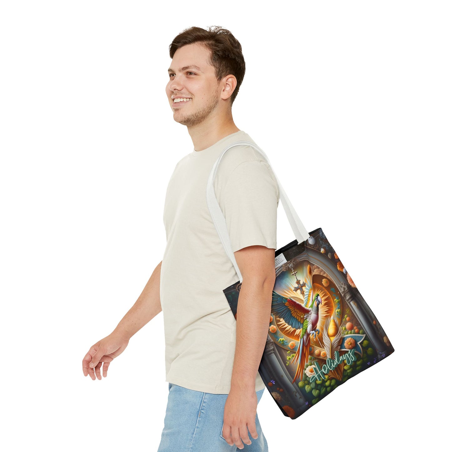 Vibrant Holiday Tote Bag - Colorful Bird Design, Perfect for Gift Giving, Eco-Friendly Shopping, Beach Days, Travel Essentials