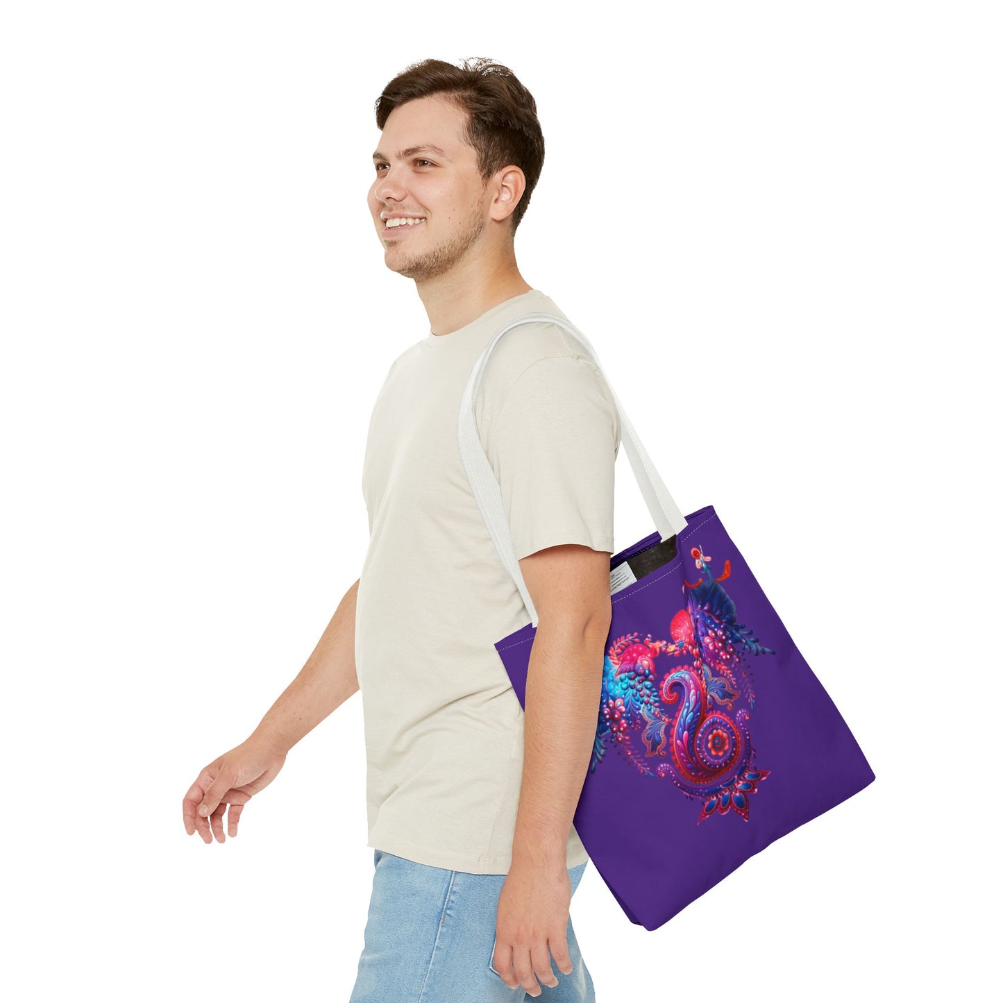 Vibrant Bohemian Tote Bag, Colorful Shopping Bag, Artistic Beach Tote, Eco-Friendly Canvas Bag, Gifts for Art Lovers, Festival Essential