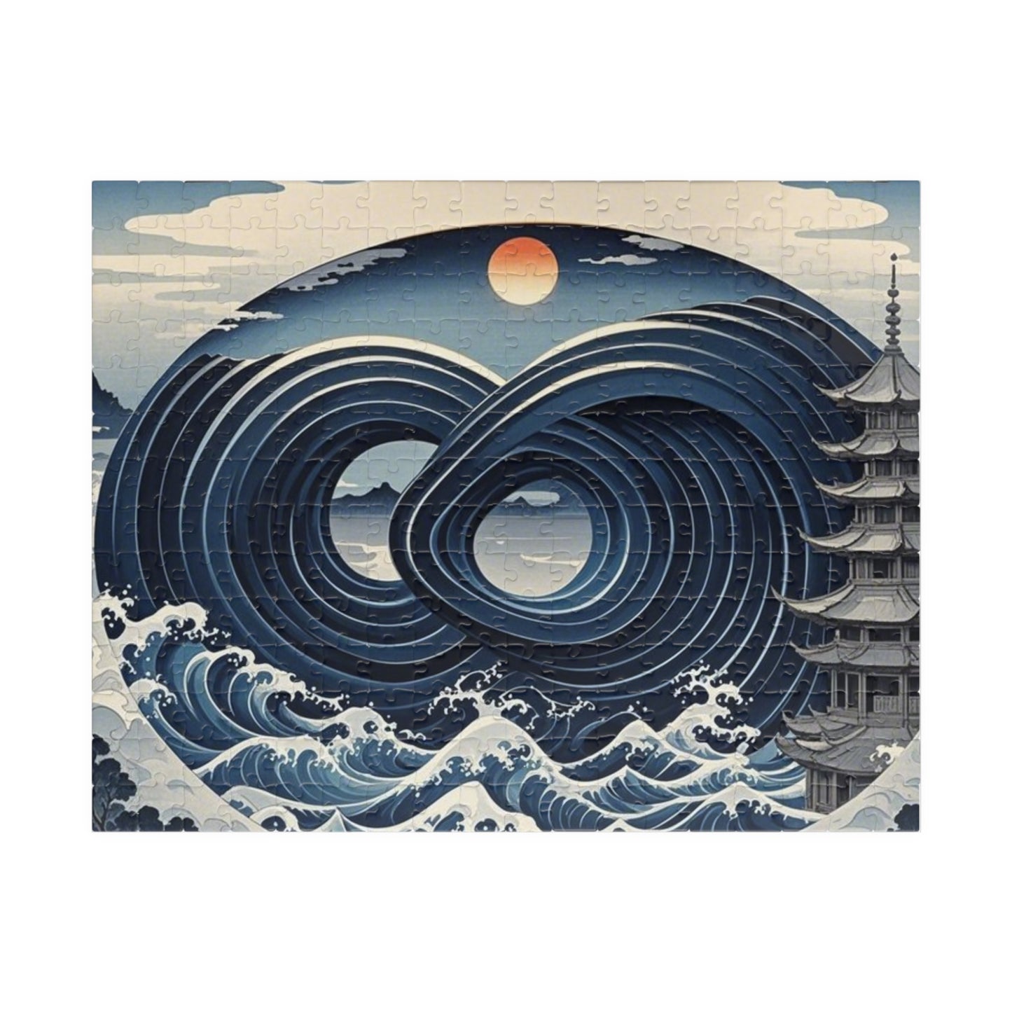 Puzzle - Japanese Wave Motif and Infinity