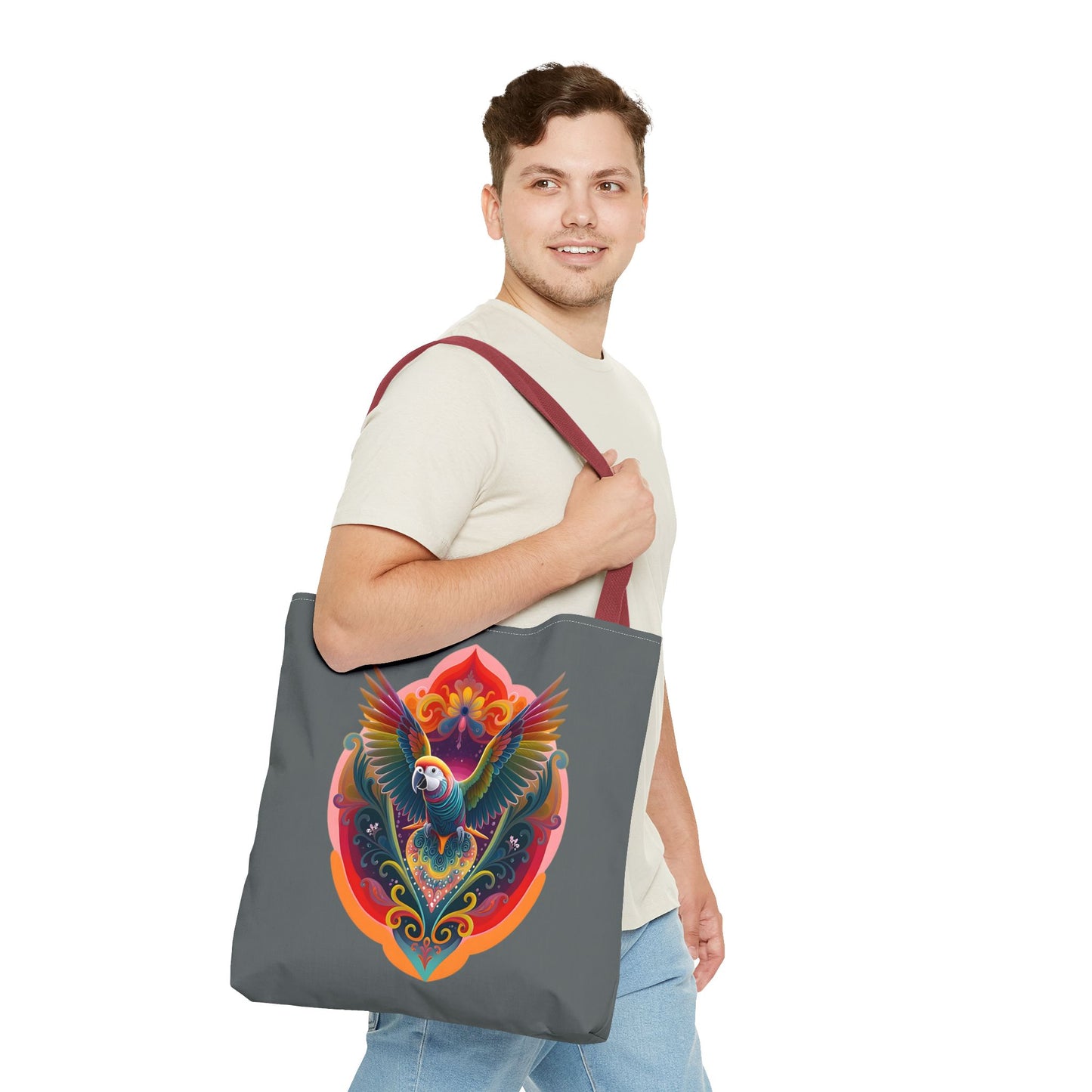 Colorful Parrot Tote Bag | Eco-Friendly Shopping Bag, Beach Tote, Art Print Bag, Gift for Bird Lovers, Fun Everyday Use