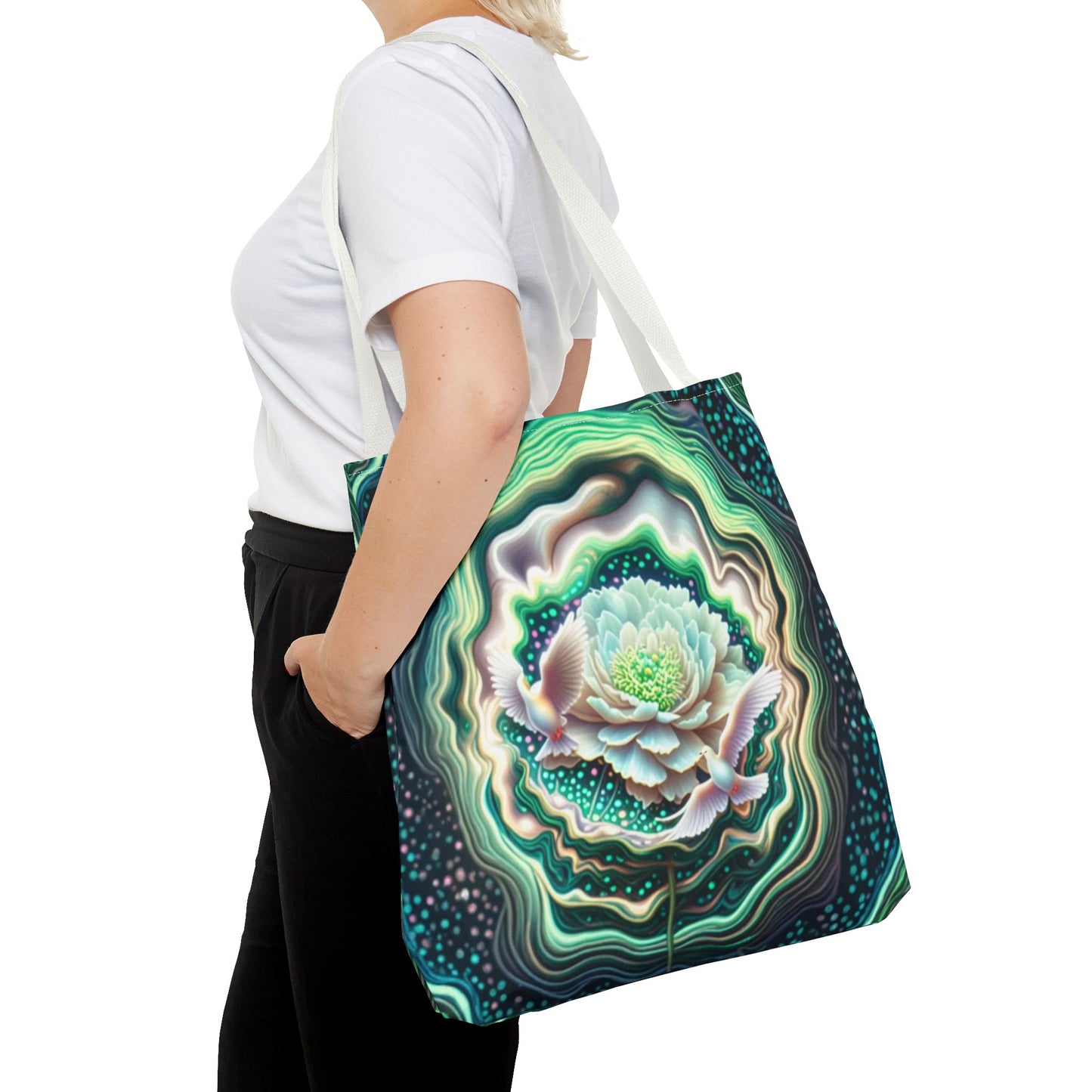 Floral Pattern Tote Bag, Eco-Friendly Shopping Bag, Art Tote, Gift for Mom, Beach Bag, Boho Flower Bag