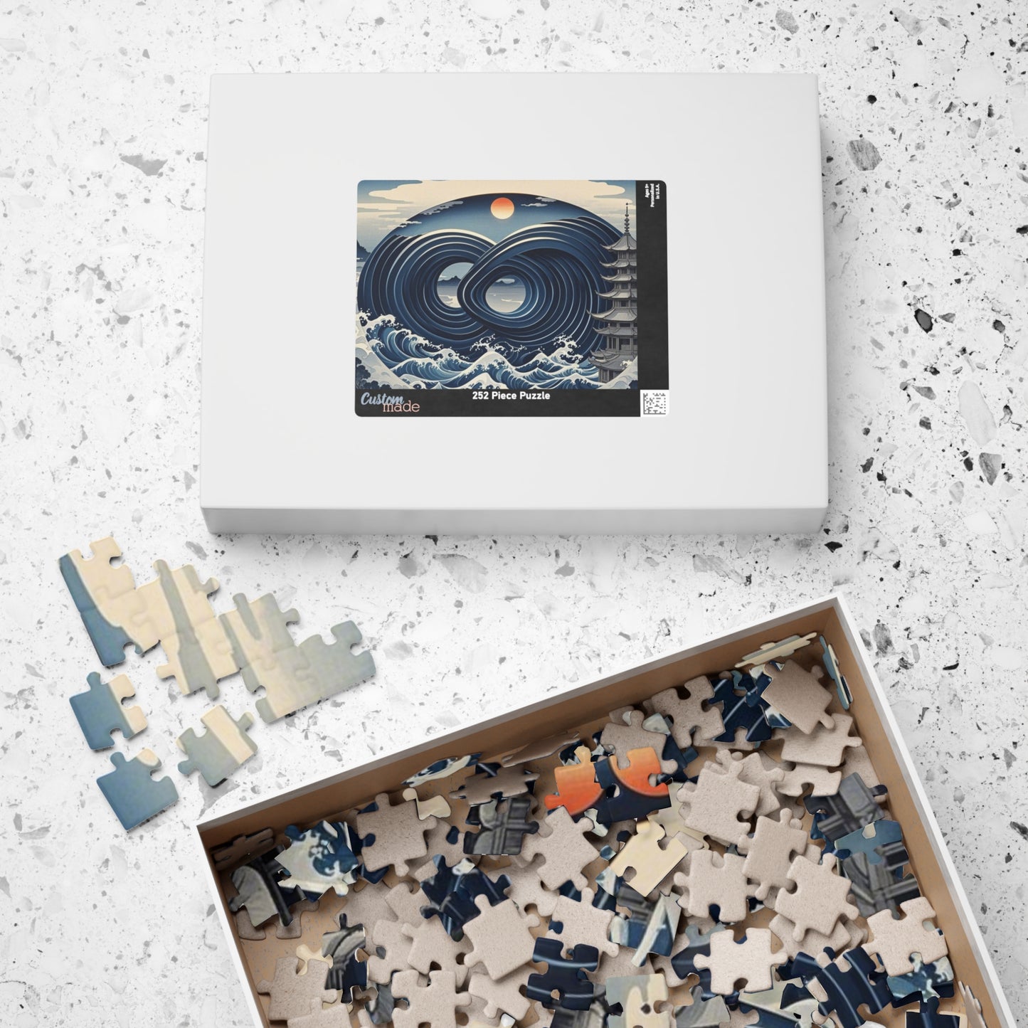 Puzzle - Japanese Wave Motif and Infinity