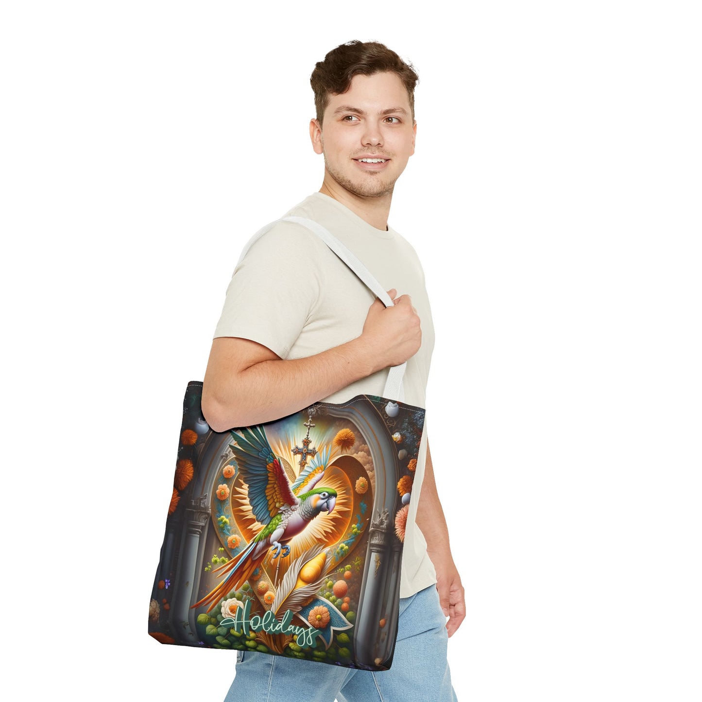 Vibrant Holiday Tote Bag - Colorful Bird Design, Perfect for Gift Giving, Eco-Friendly Shopping, Beach Days, Travel Essentials