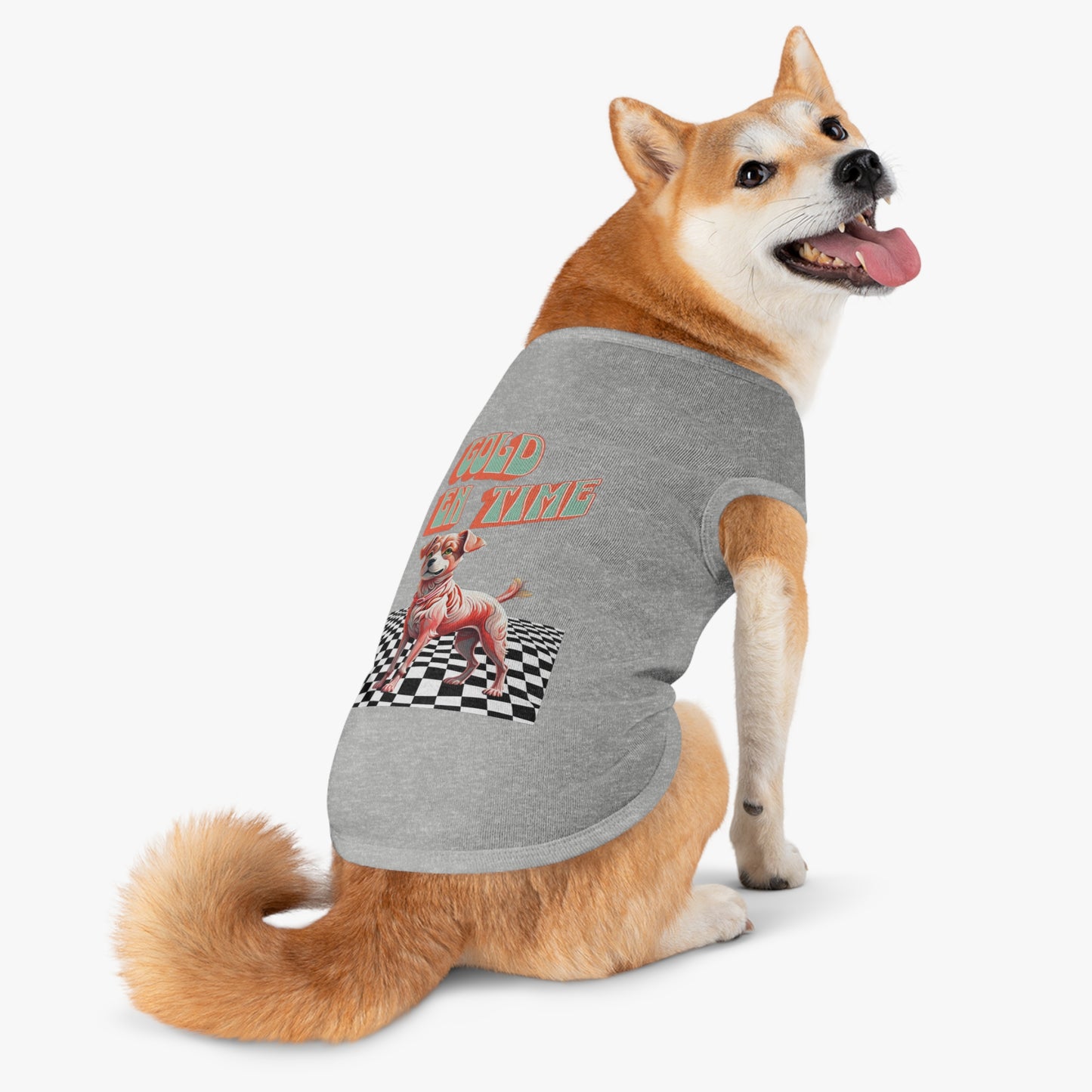 Playful Pet Tank Top - 'Gold en Time', Dog Summer Wear, Cute Pet Clothing, Dog Lover Gift, Fun Pet Apparel