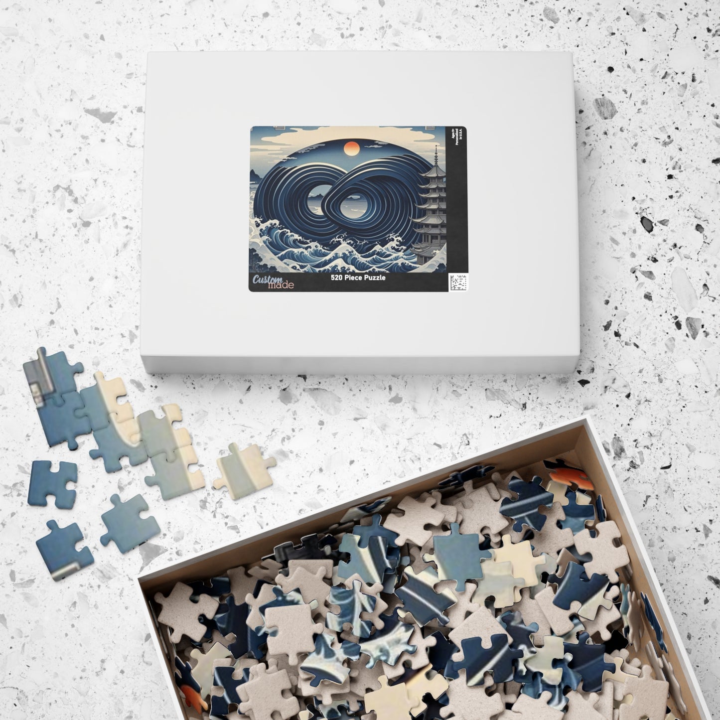 Puzzle - Japanese Wave Motif and Infinity