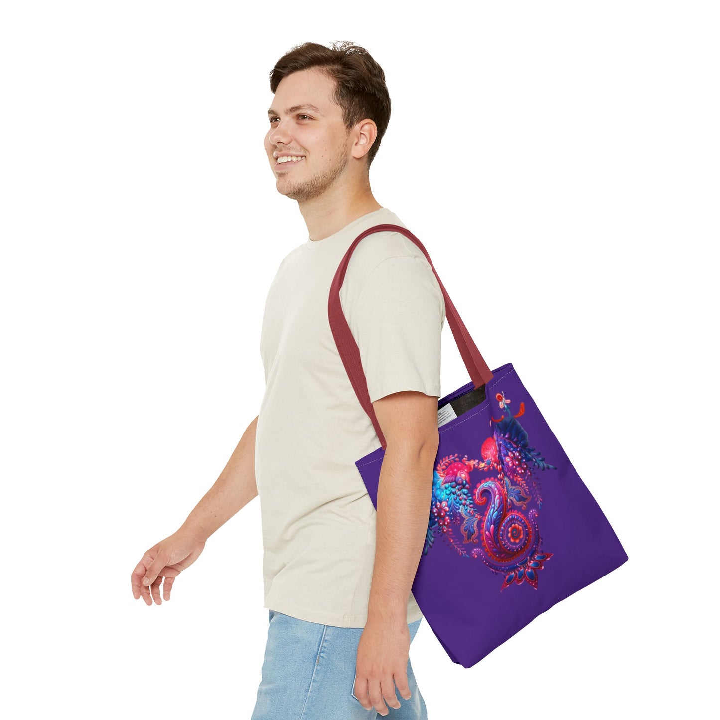 Vibrant Bohemian Tote Bag, Colorful Shopping Bag, Artistic Beach Tote, Eco-Friendly Canvas Bag, Gifts for Art Lovers, Festival Essential