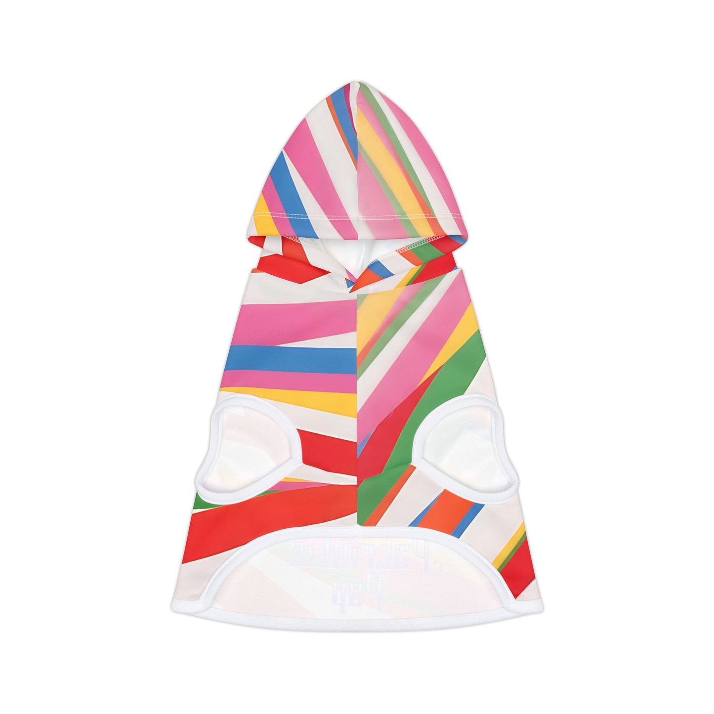 Vibrant Pet Hoodie with Colorful Stripes, Stylish Pet Apparel, Rainbow Dog Outfit, Playful Pet Fashion