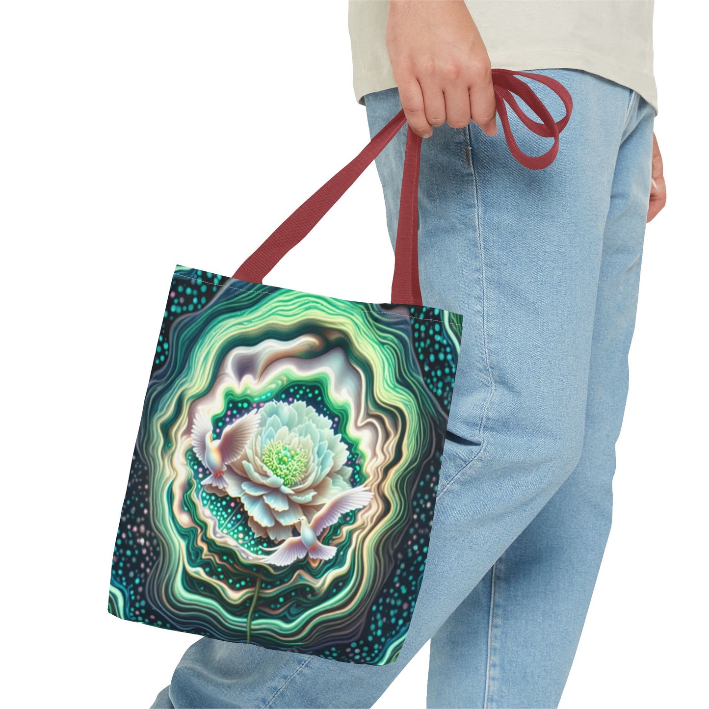 Floral Pattern Tote Bag, Eco-Friendly Shopping Bag, Art Tote, Gift for Mom, Beach Bag, Boho Flower Bag